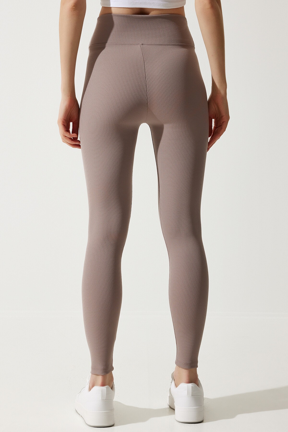 YÜKSEK BEL FİTİLLİ DİKİŞSİZ ÖRME TAYT