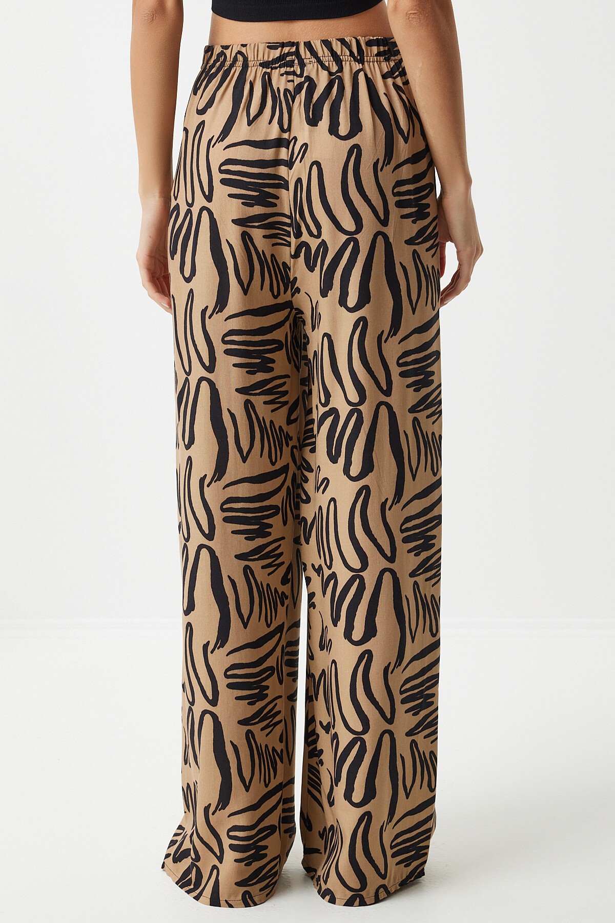 DESENLİ DÖKÜMLÜ VİSKON PALAZZO PANTOLON