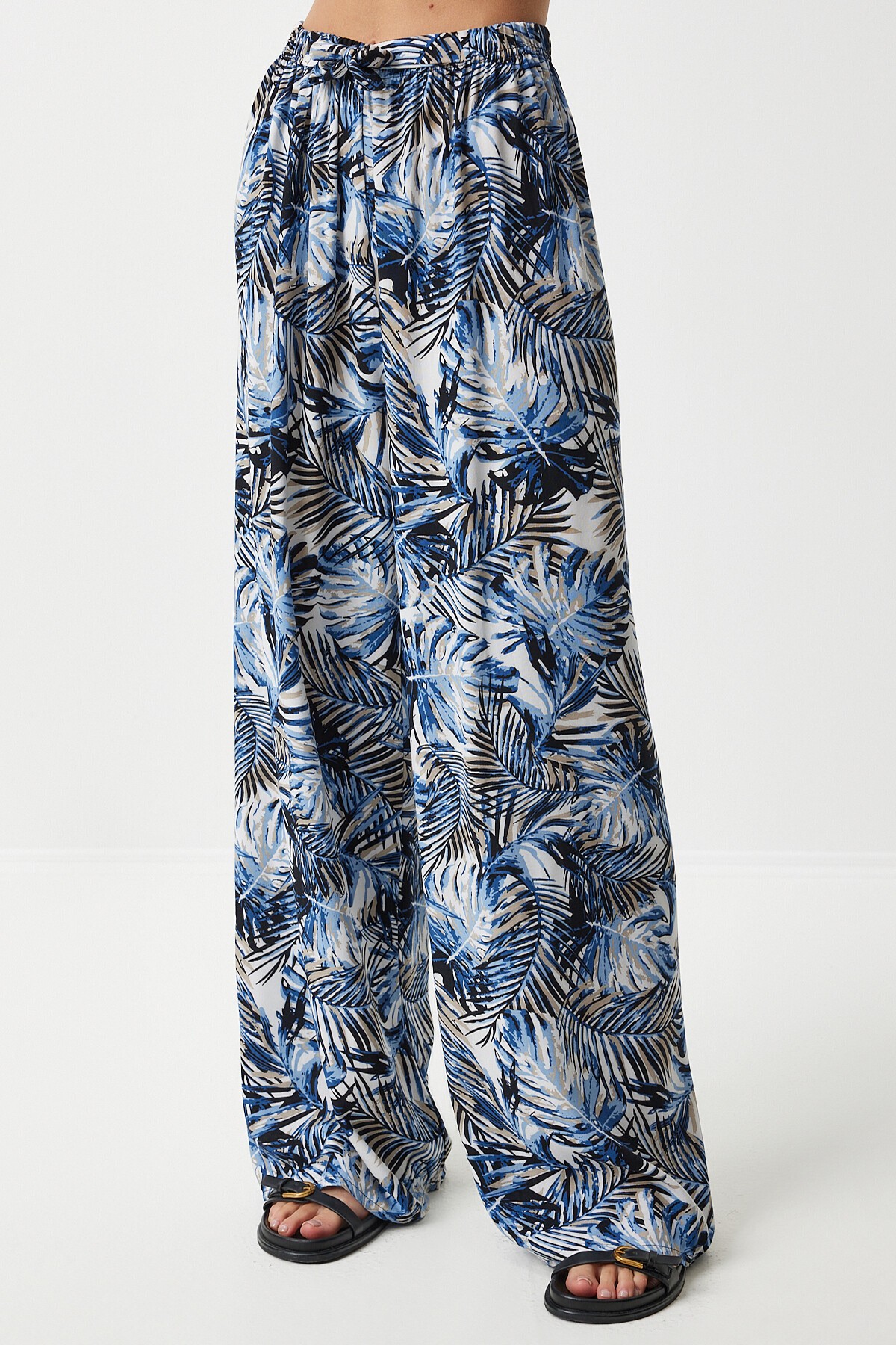 DESENLİ DÖKÜMLÜ VİSKON PALAZZO PANTOLON