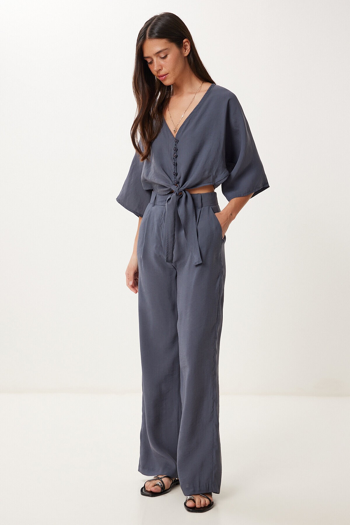 Modal Bluz Pantolon Takım ANTRASİT HBV0008