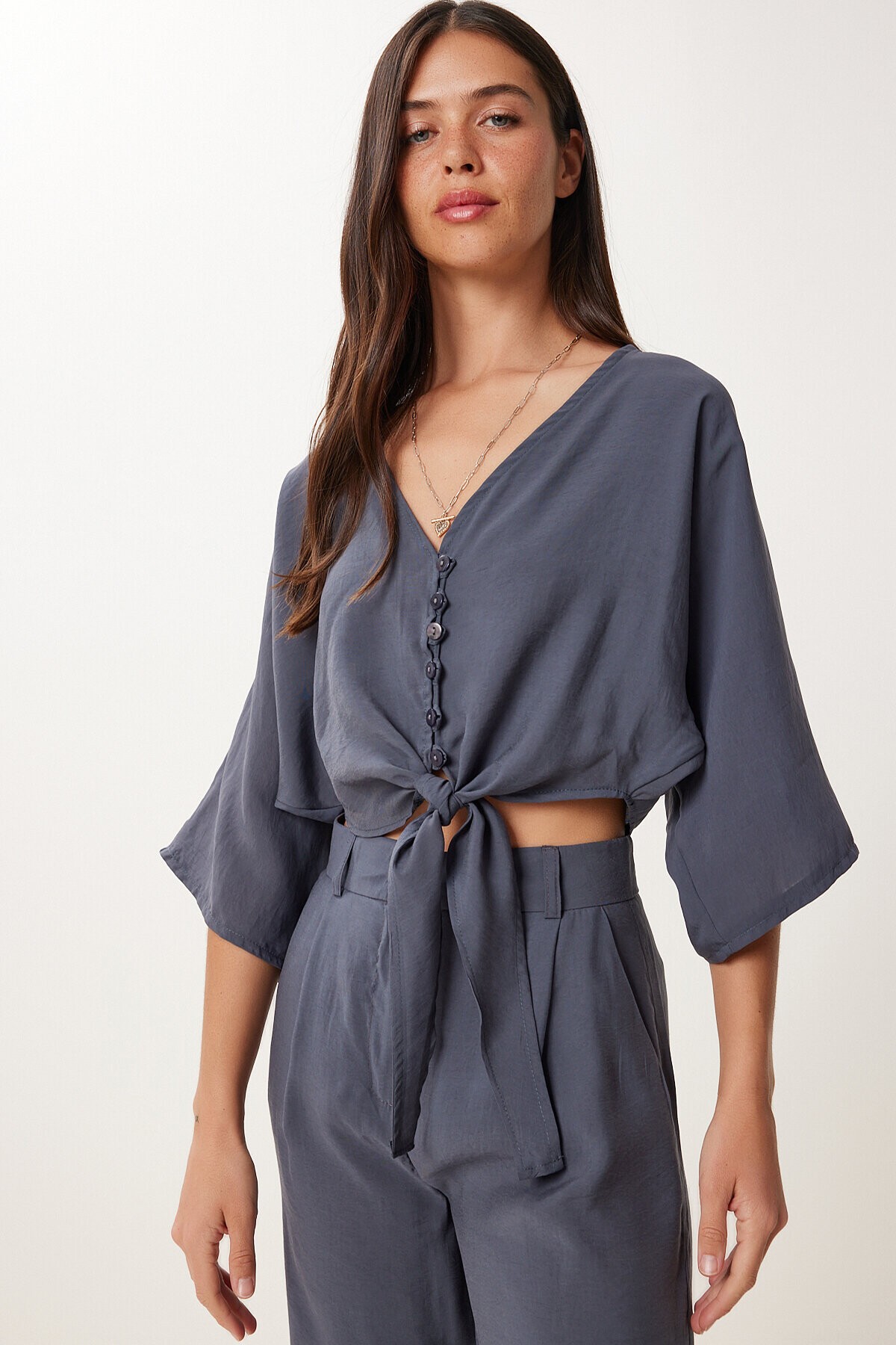 Modal Bluz Pantolon Takım ANTRASİT HBV0008