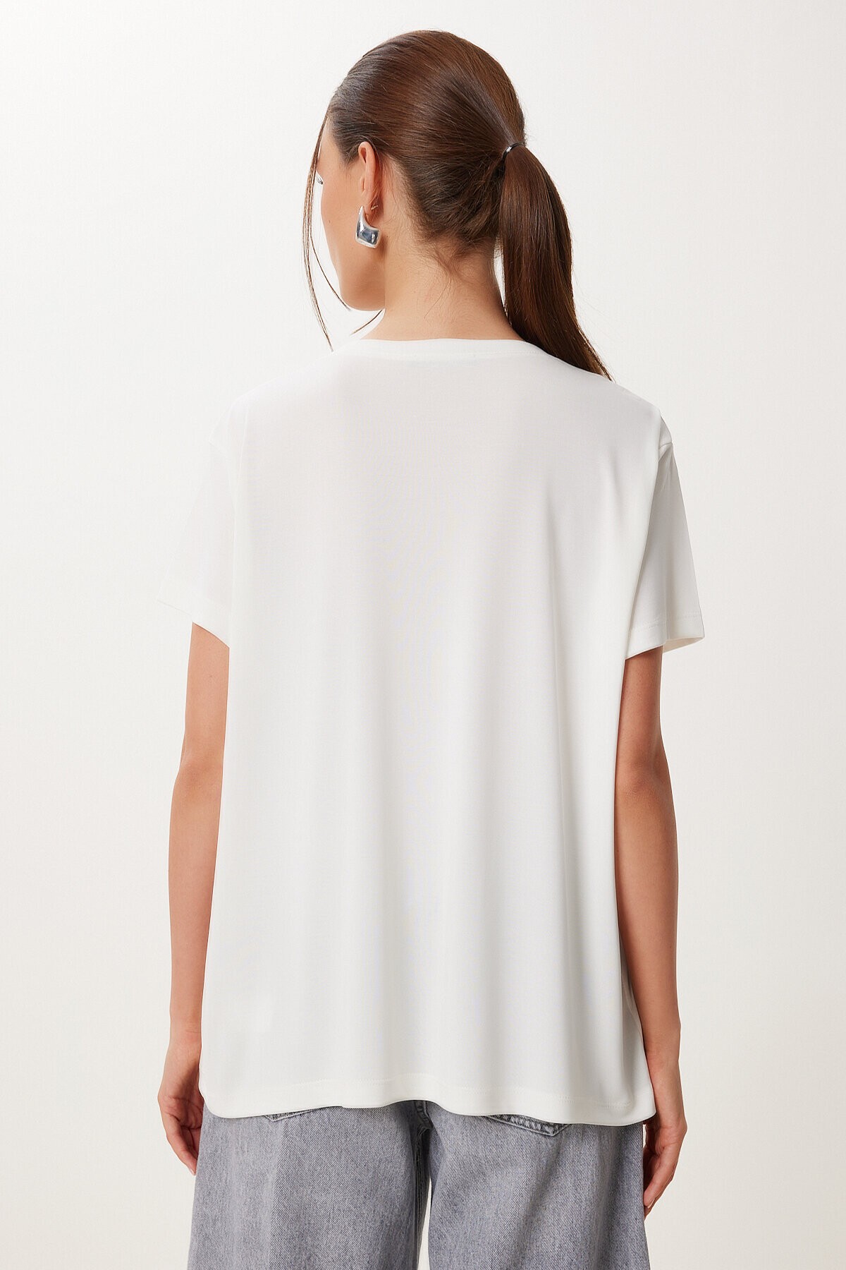 2’li Paket Basic Modal Örme T-shirt SİYAH BEYAZ HFN0002