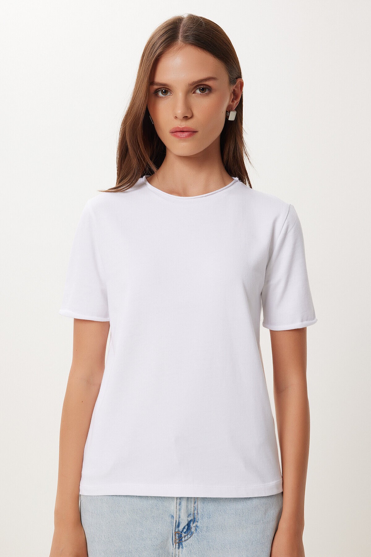 2’li Paket Basic Pamuklu Örme T-shirt SİYAH BEYAZ HUB0001