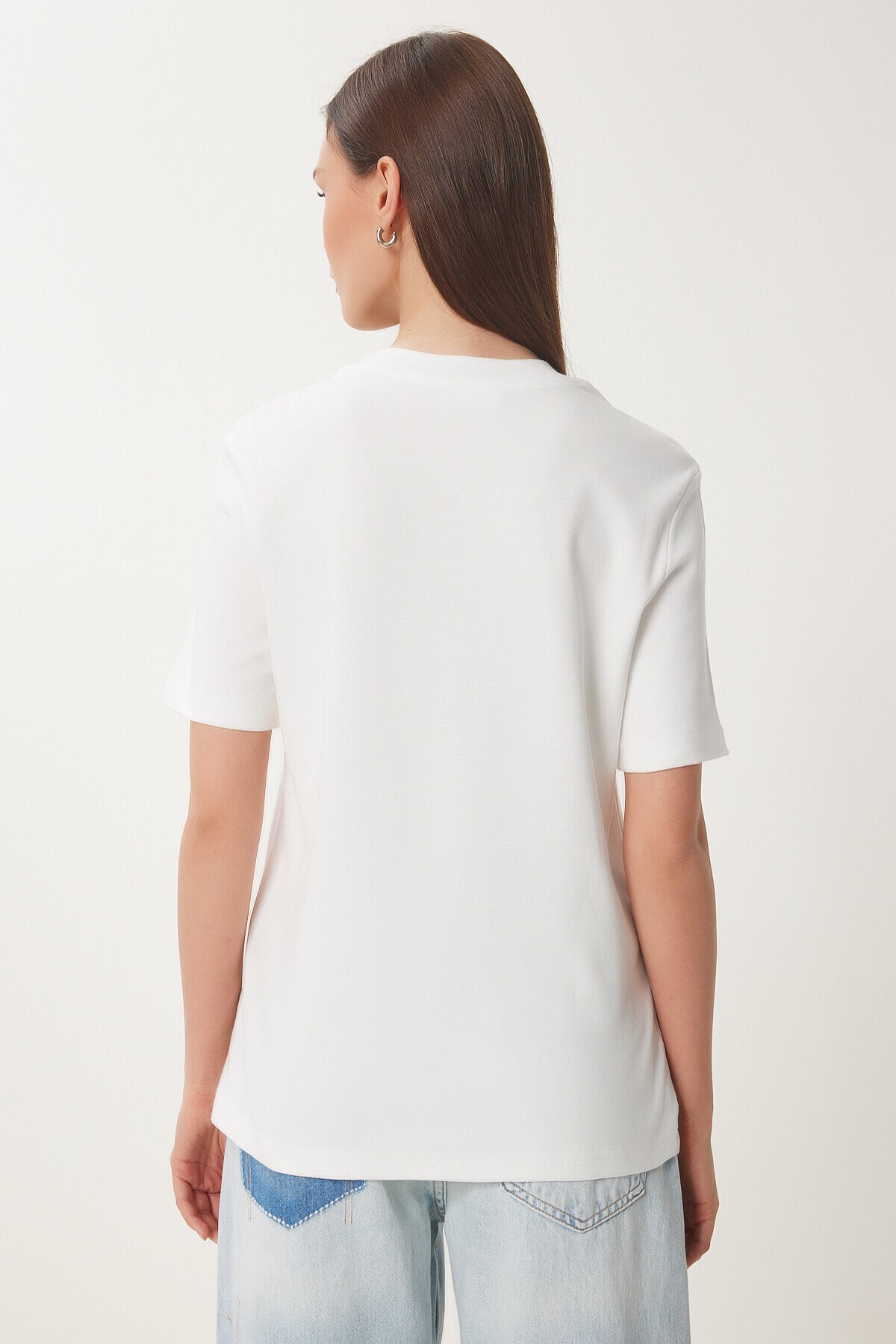 2li Paket Pamuklu Basic Örme T-shirt SİYAH BEYAZ LAG0002