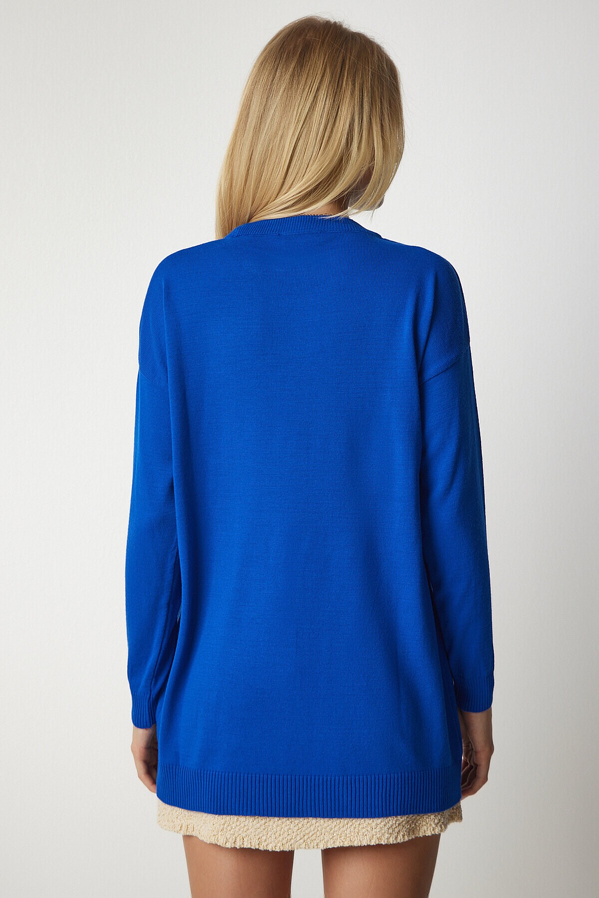 Bisiklet Yaka Basic Kazak MAVİ LBV0035