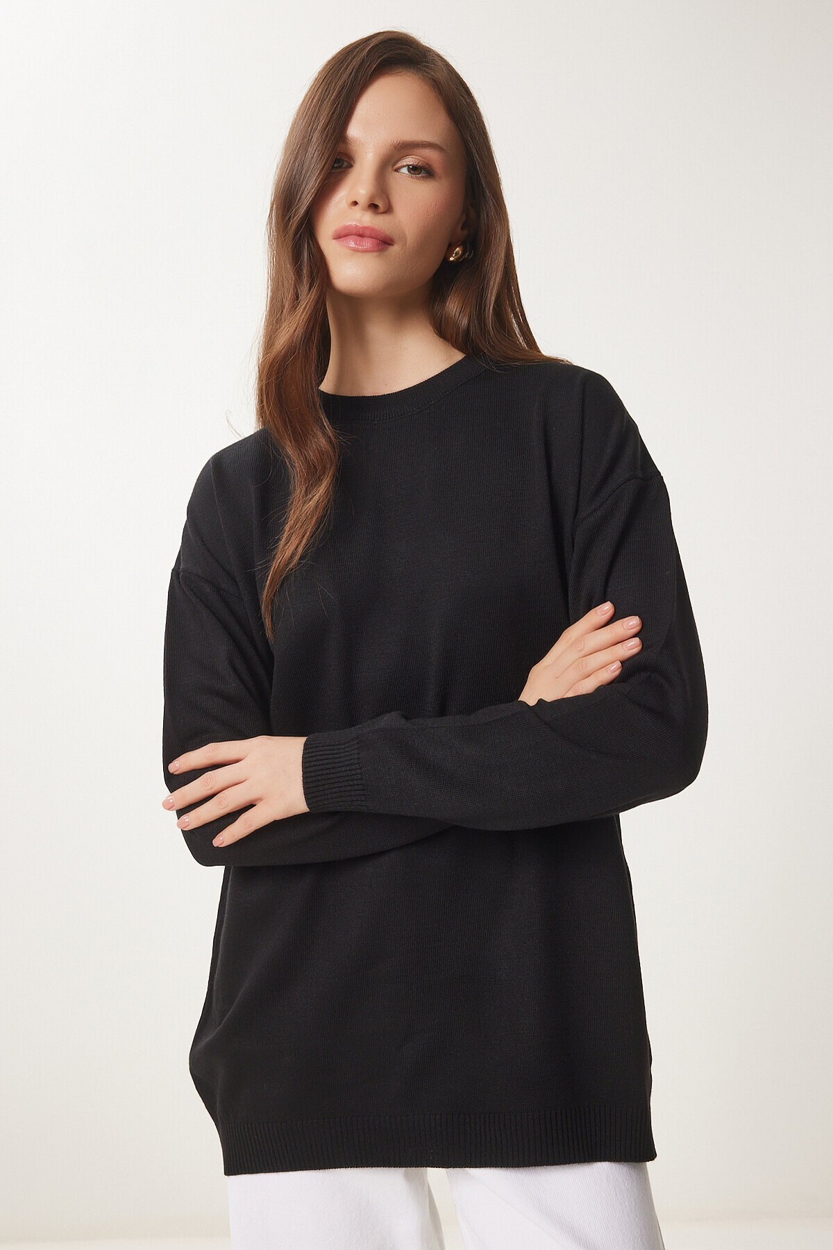 Bisiklet Yaka Basic Kazak SİYAH LBV0035