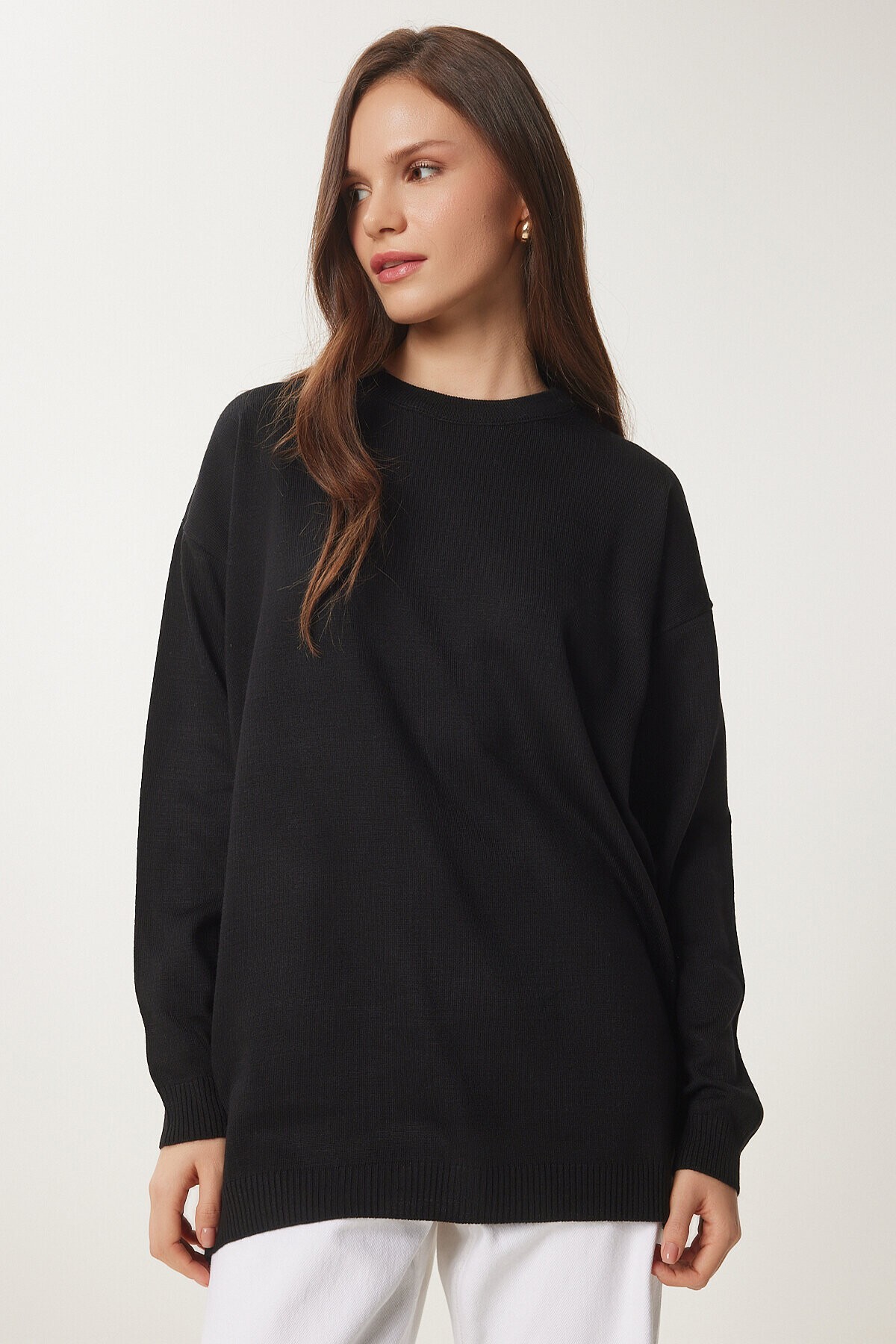 Bisiklet Yaka Basic Kazak SİYAH LBV0035