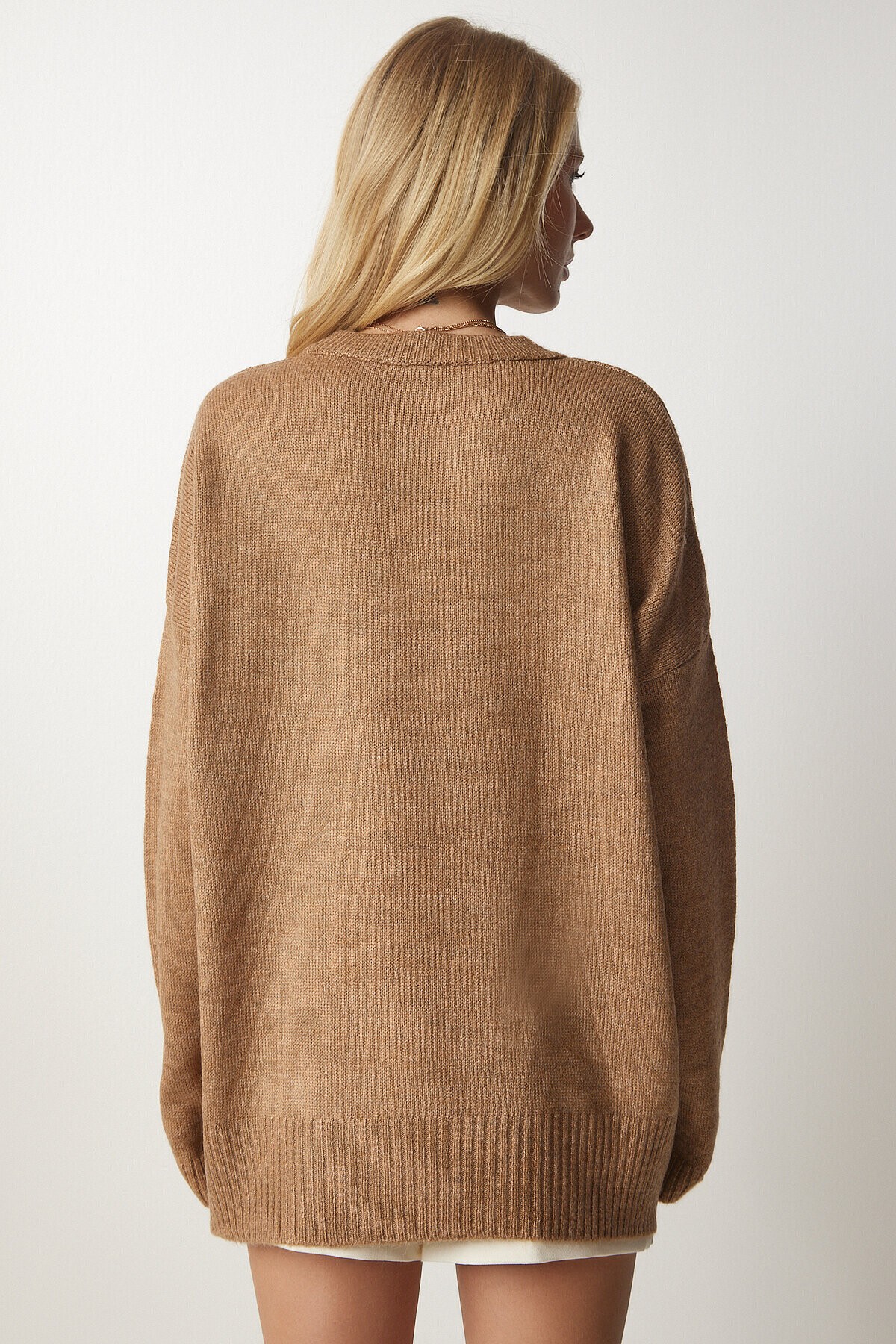 Bisiklet Yaka Oversize Triko Kazak BİSKÜVİ LBV0019