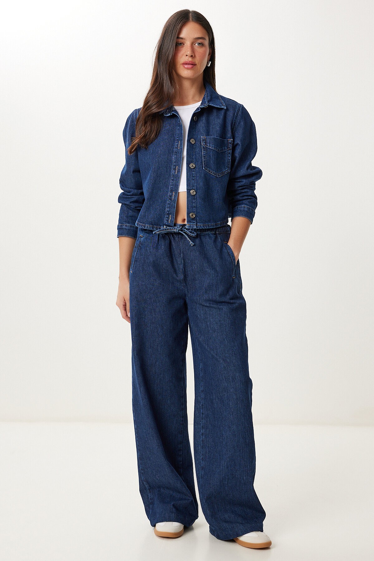 Denim Ceket Pantolon Takım KOYU MAVİ LAC0003