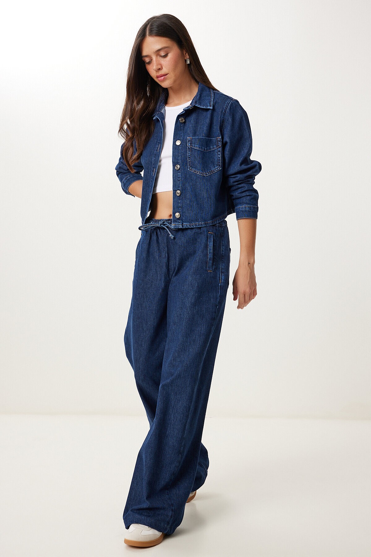 Denim Ceket Pantolon Takım KOYU MAVİ LAC0003