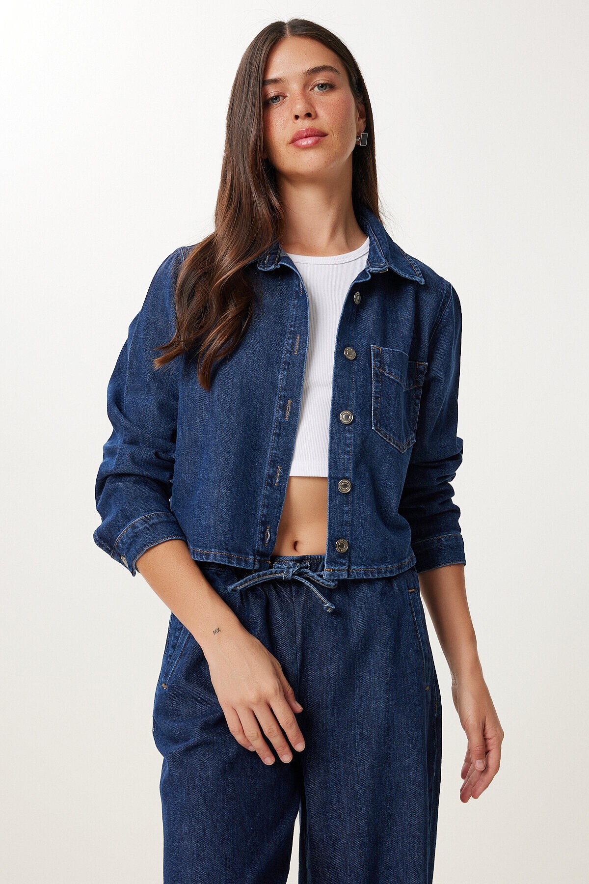 Denim Ceket Pantolon Takım KOYU MAVİ LAC0003