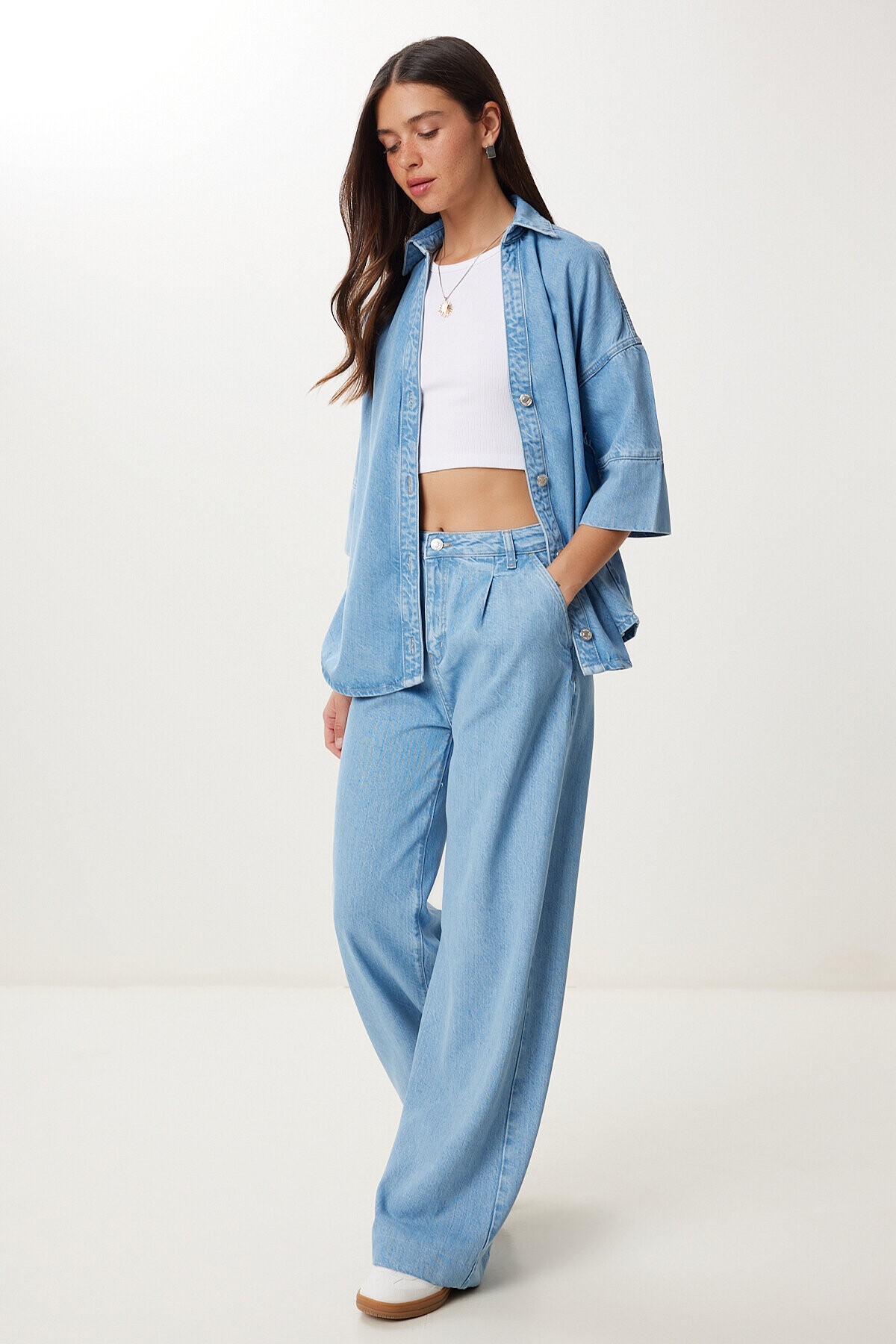 Denim Gömlek Pantolon Takım AÇIK MAVİ LAC0004