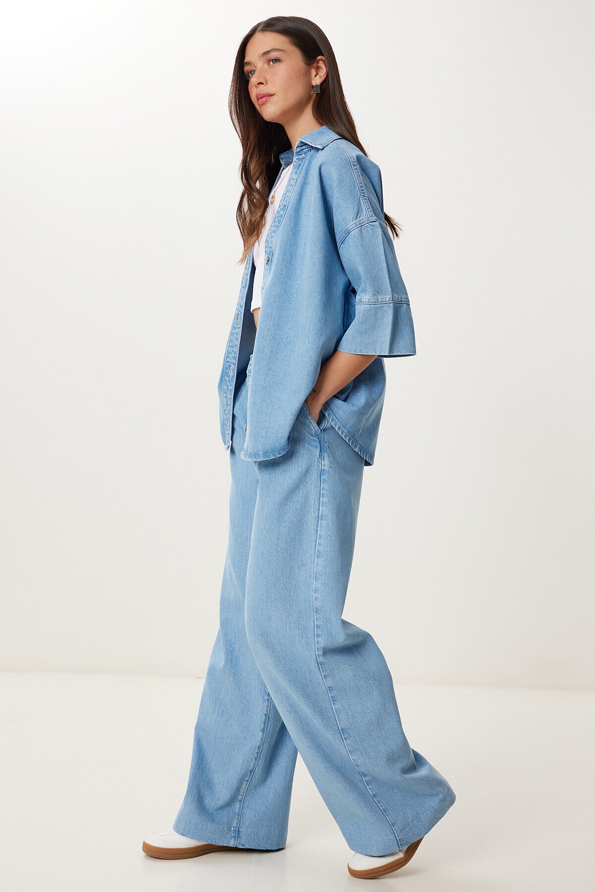 Denim Gömlek Pantolon Takım AÇIK MAVİ LAC0004