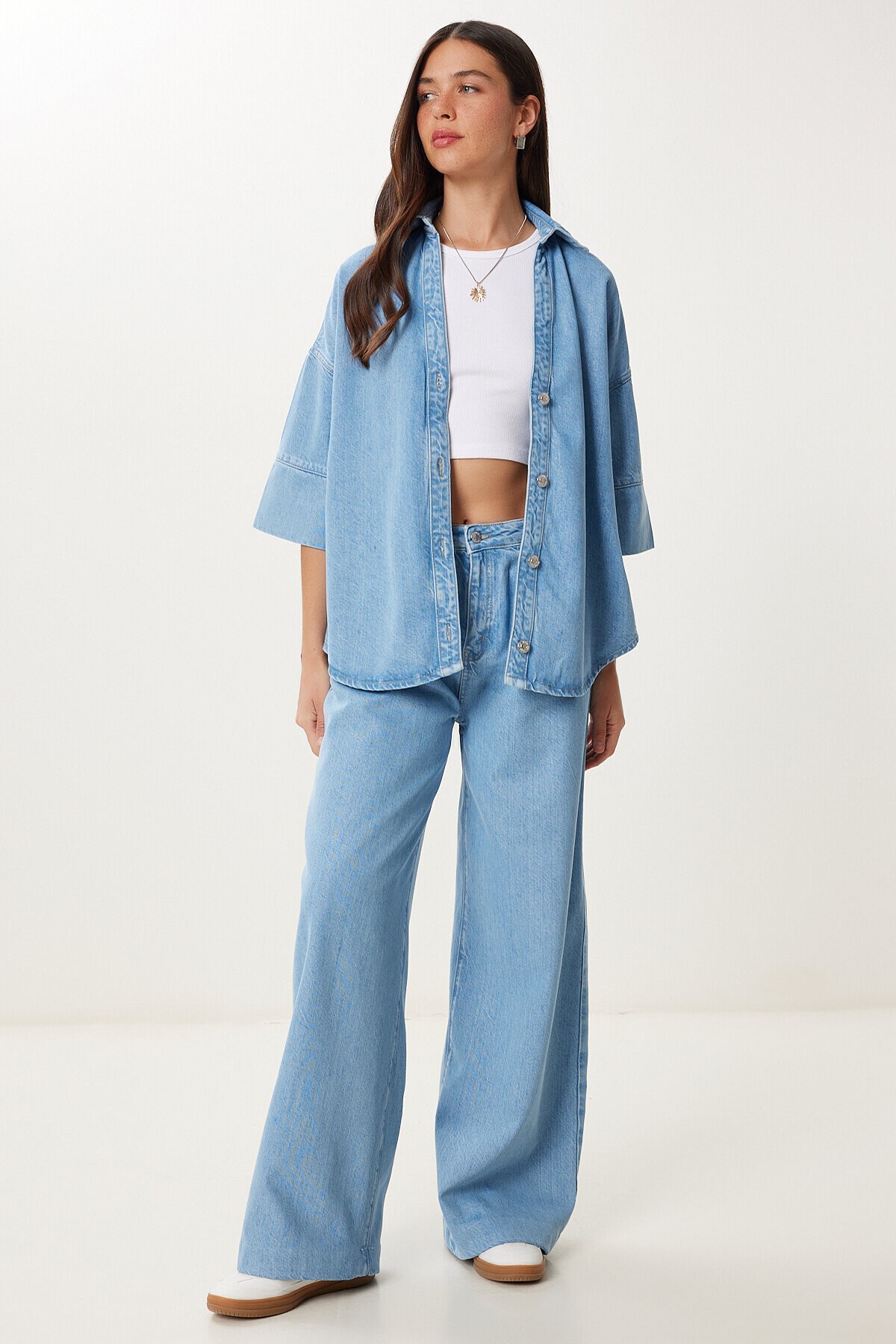 Denim Gömlek Pantolon Takım AÇIK MAVİ LAC0004