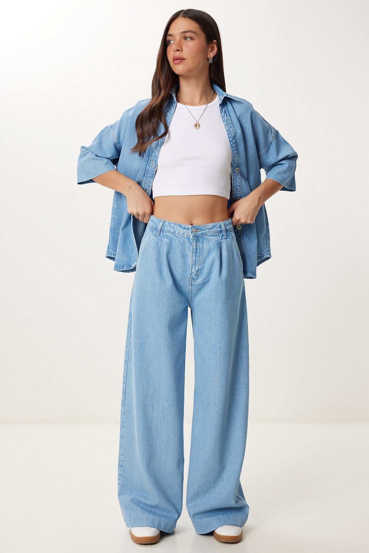 Denim Gömlek Pantolon Takım AÇIK MAVİ LAC0004