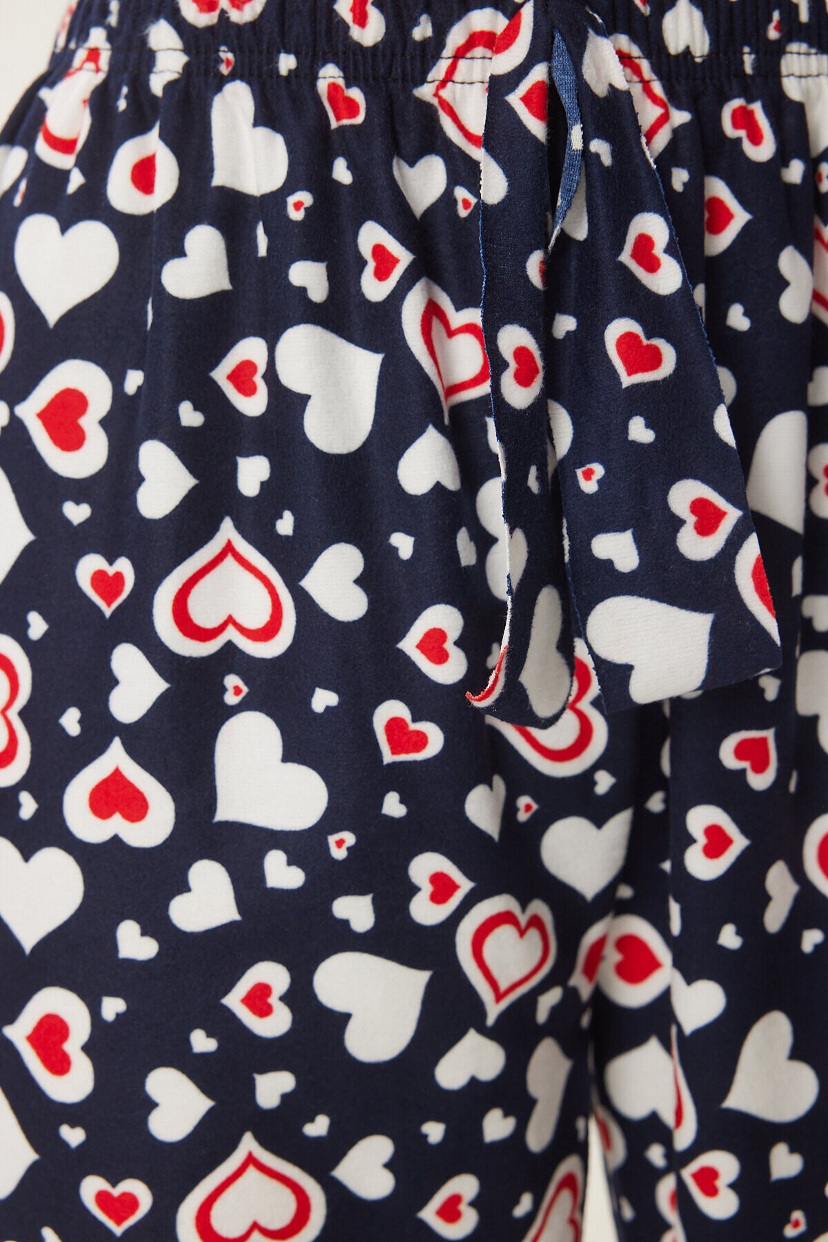 Desenli Yumuşak Dokulu Örme Pijama Altı LACİVERT KEMİK LCE0002