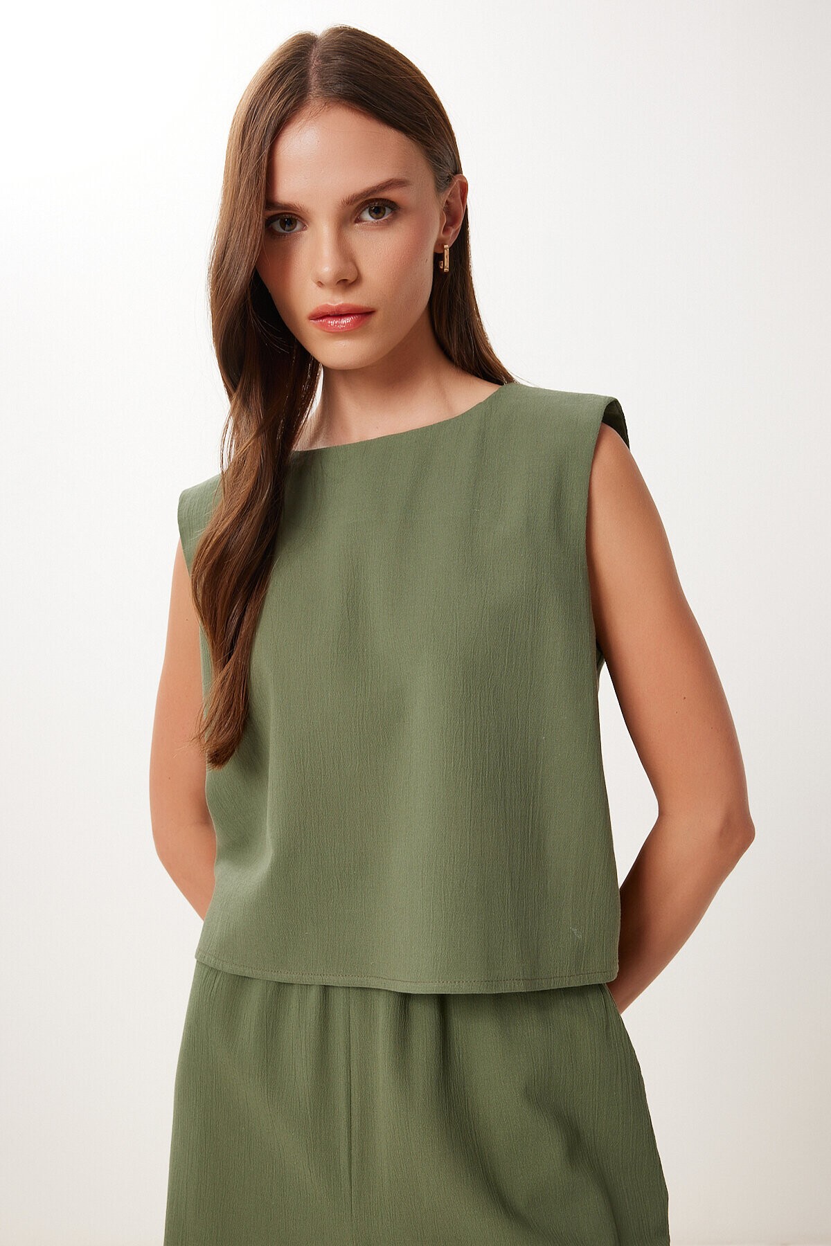 Keten Bluz Pantolon Takım HAKİ HRV0001