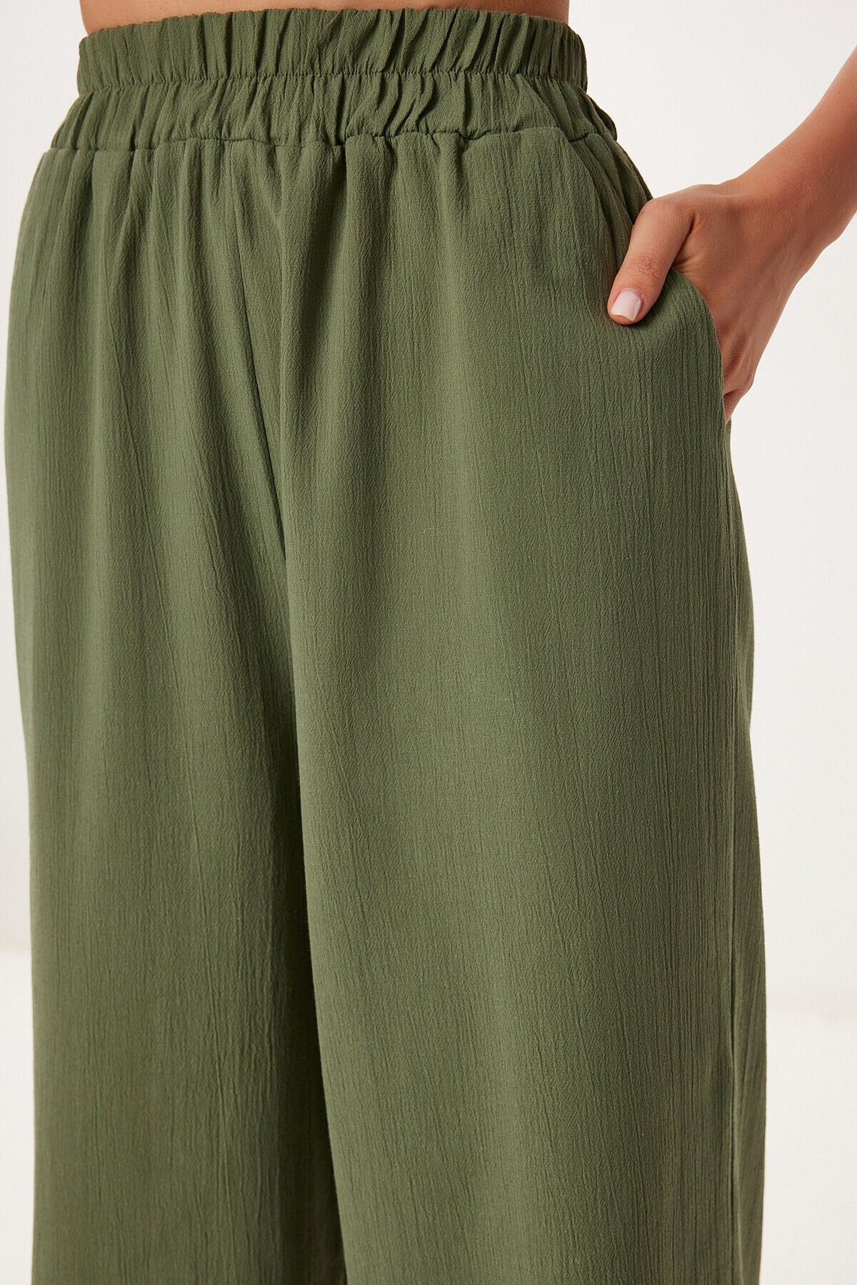 Keten Bluz Pantolon Takım HAKİ HRV0001