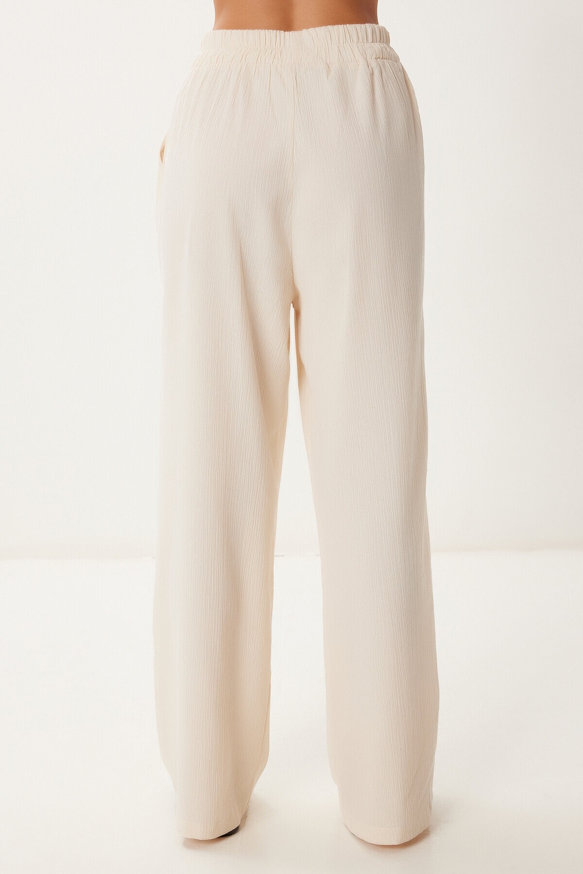 Keten Bluz Pantolon Takım KREM HRV0001