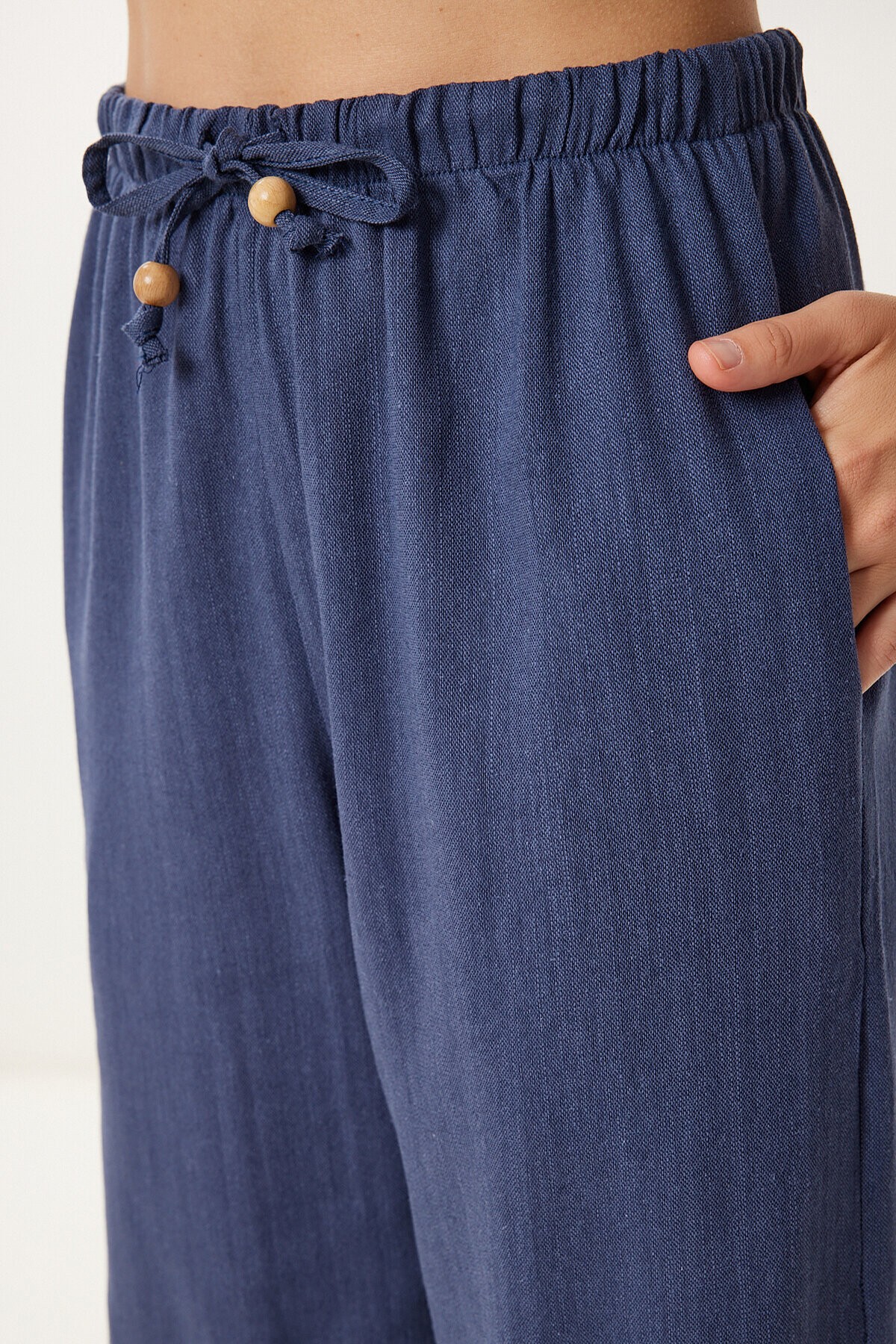 Keten Bluz Pantolon Takım LACİVERT HMC0001