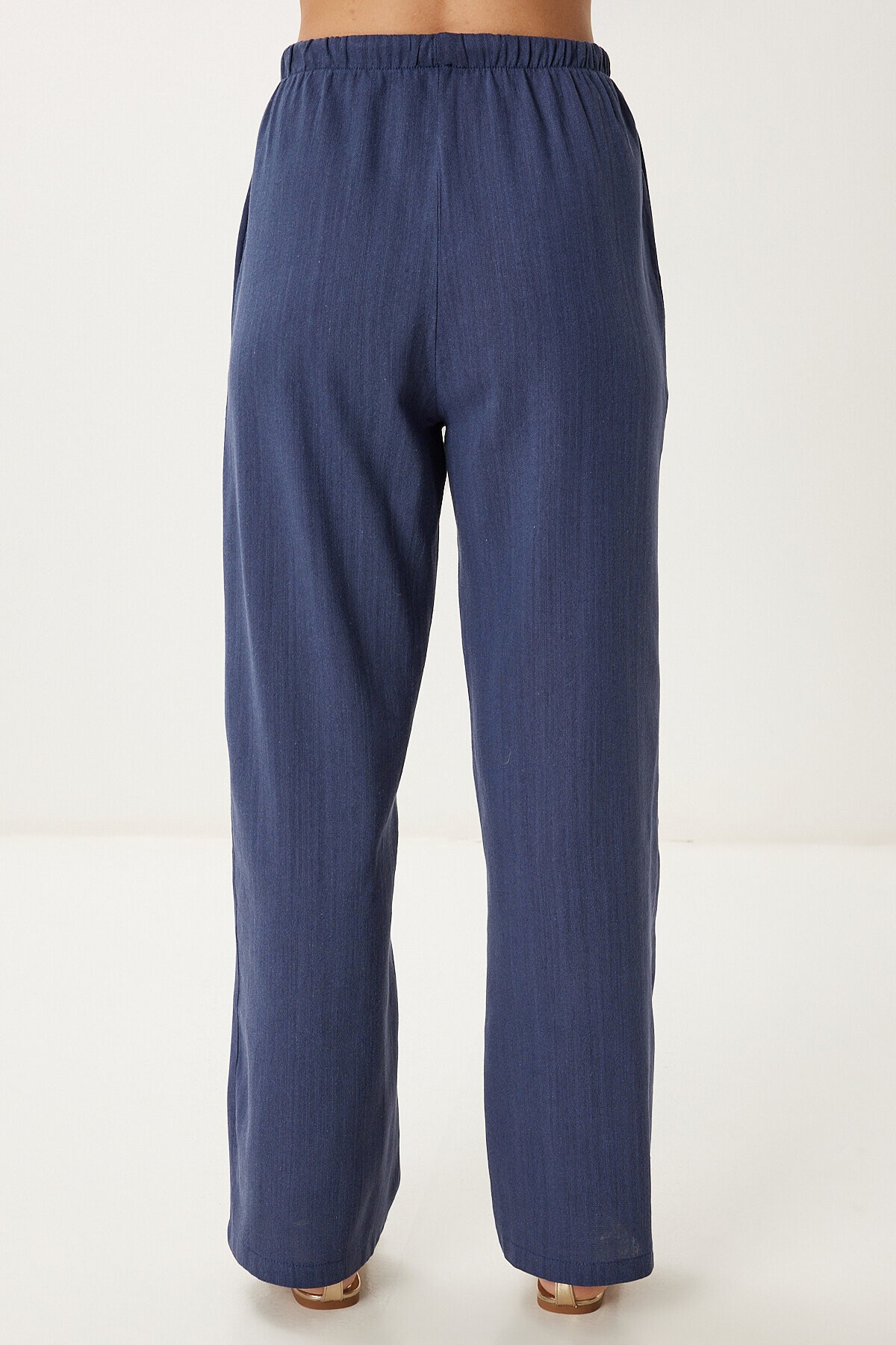 Keten Bluz Pantolon Takım LACİVERT HMC0001