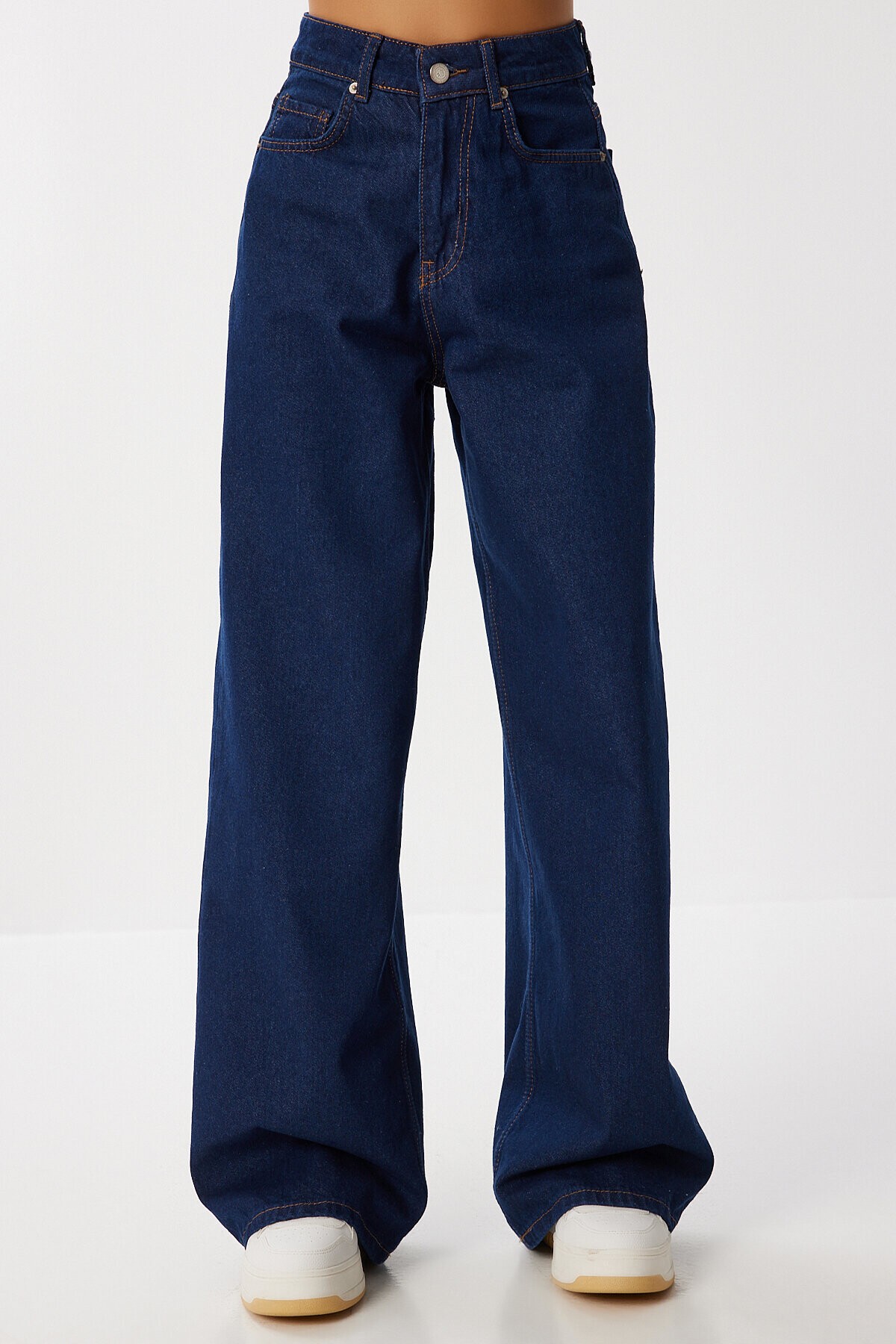 Kuşaklı Denim Ceket Pantolon Takım 1935 KOYU MAVİ LAN0075