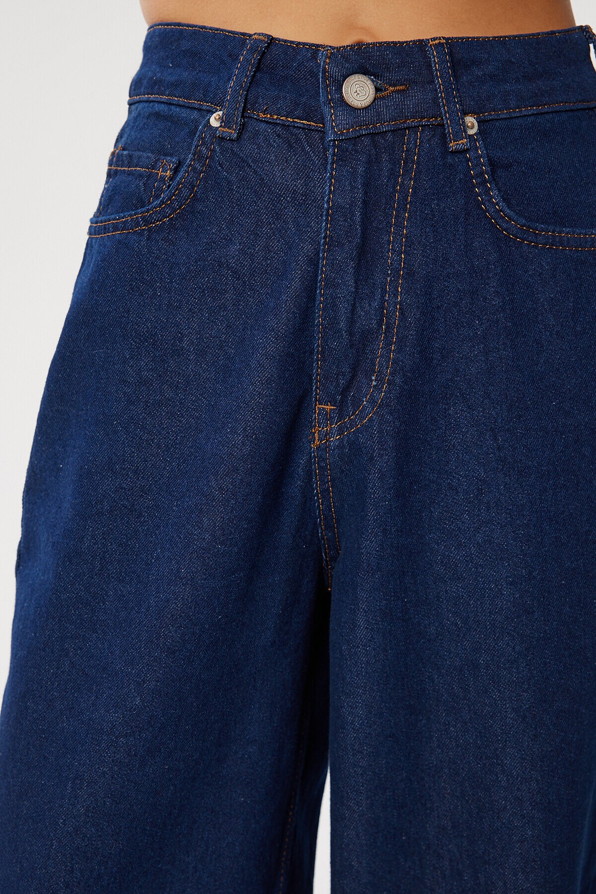 Kuşaklı Denim Ceket Pantolon Takım 1935 KOYU MAVİ LAN0075
