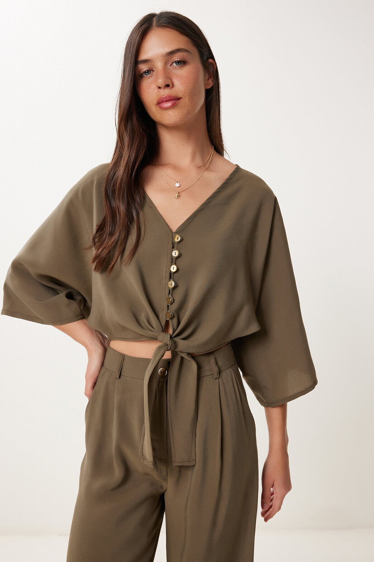 Modal Bluz Pantolon Takım HAKİ LBV0069