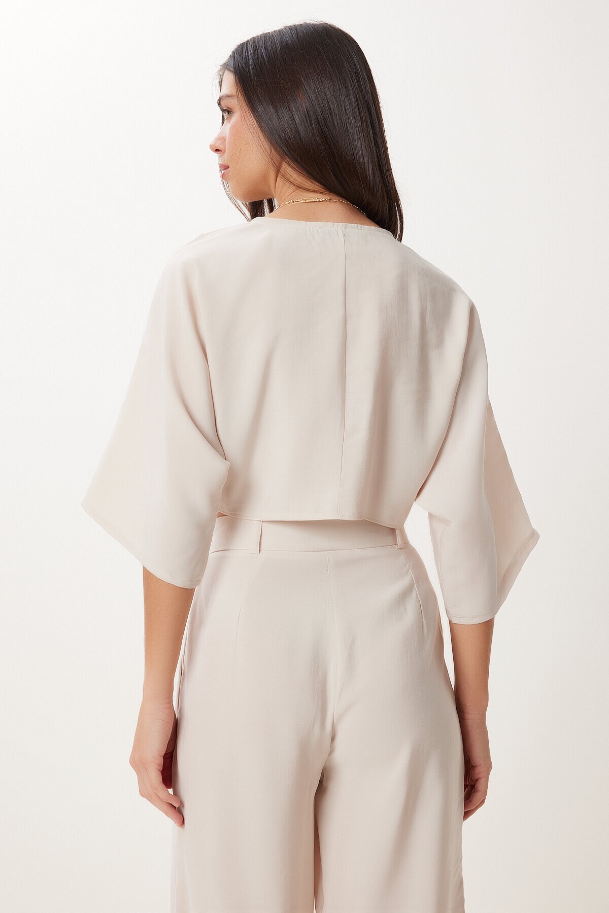 Modal Bluz Pantolon Takım KREM LBV0069