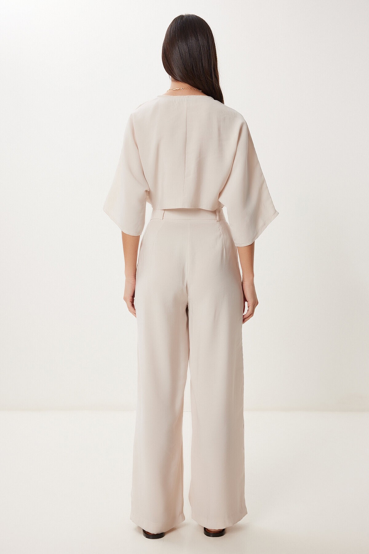 Modal Bluz Pantolon Takım KREM LBV0069