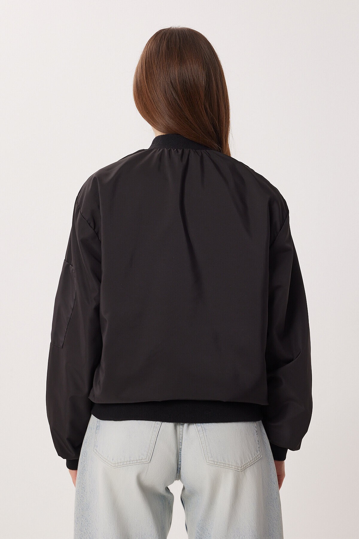 Oversize Mevsimlik Bomber Ceket SİYAH LAX0004