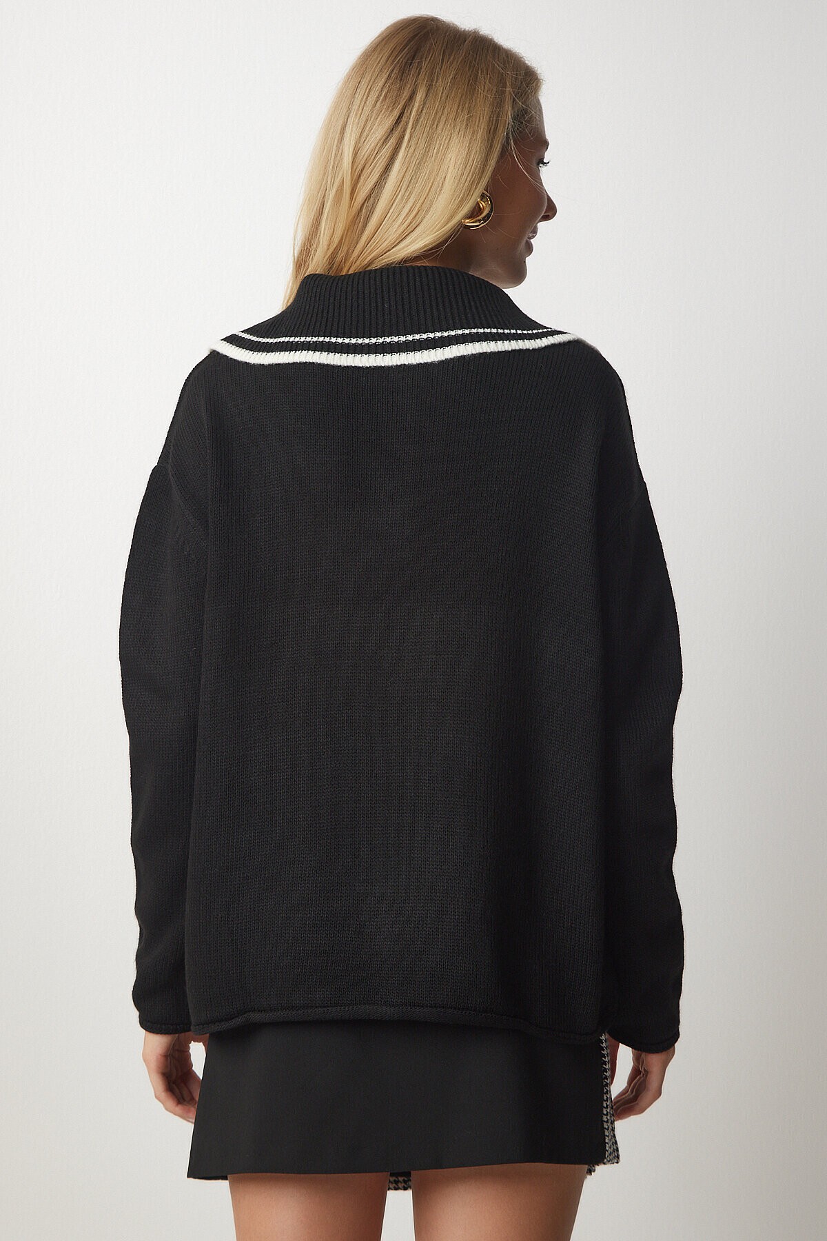 Polo Yaka Triko Kazak SİYAH LBV0031