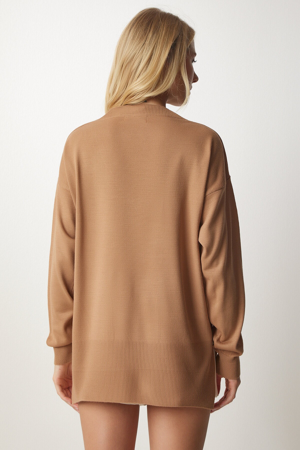 V Yaka Oversize Triko Kazak BİSKÜVİ LBV0026