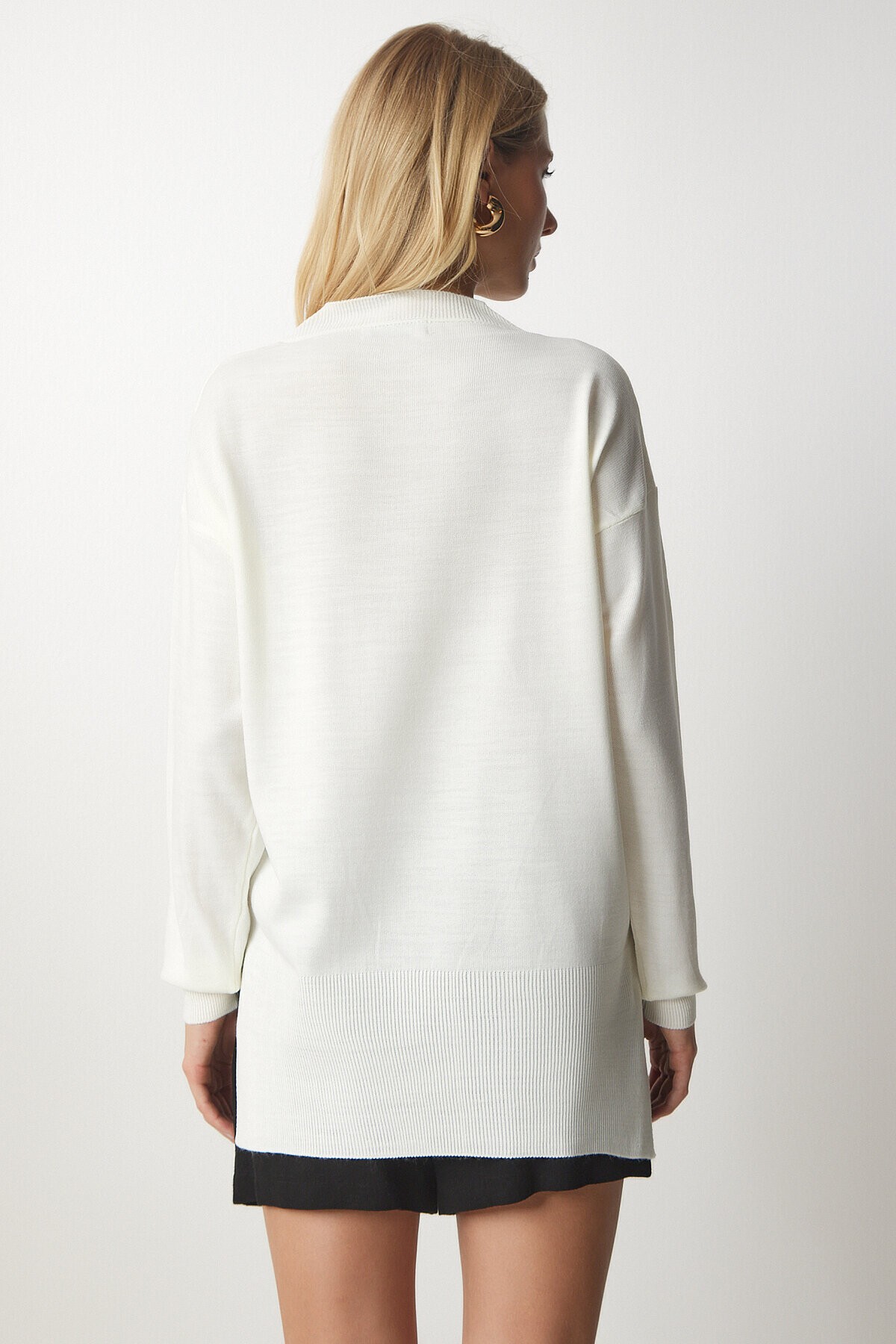 V Yaka Oversize Triko Kazak KEMİK LBV0026