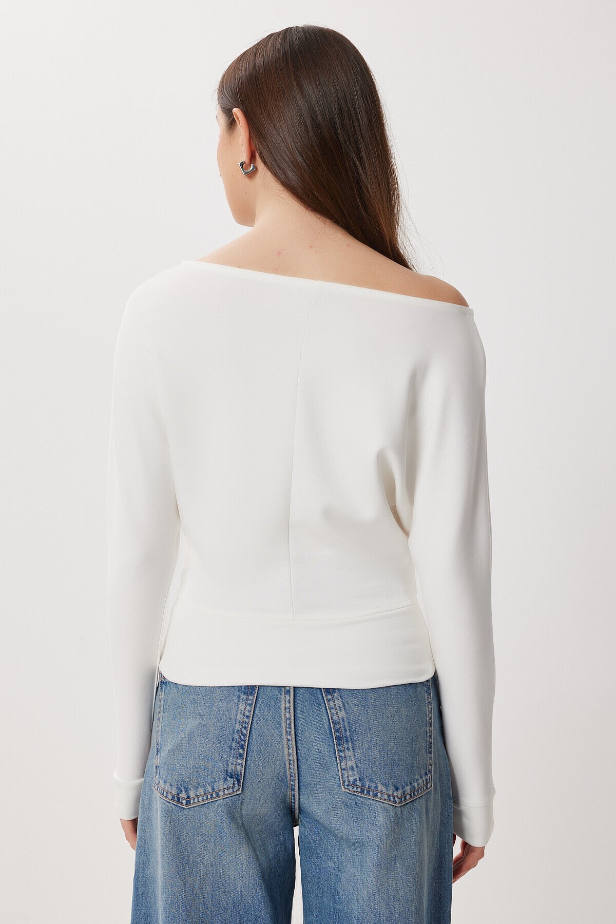 Açık Omuzlu Yumuşak Modal Bluz EKRU LBY0017