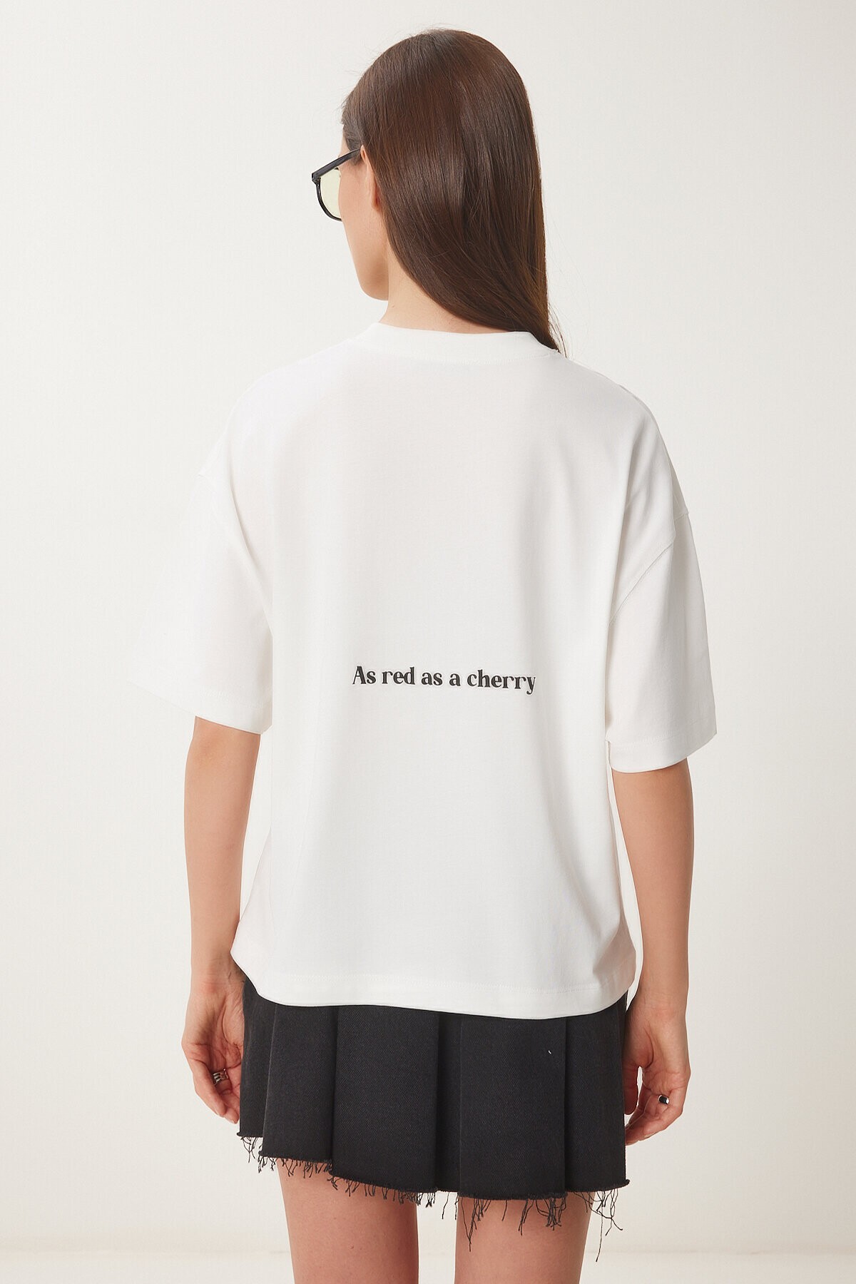 Baskılı Örme T-shirt EKRU LCR0059