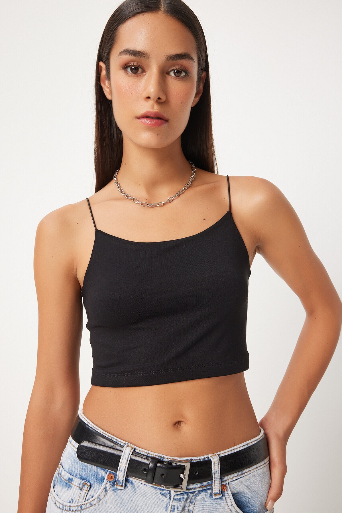İp Askılı 2li Paket Örme Büstiyer SİYAH BEYAZ LDI0001