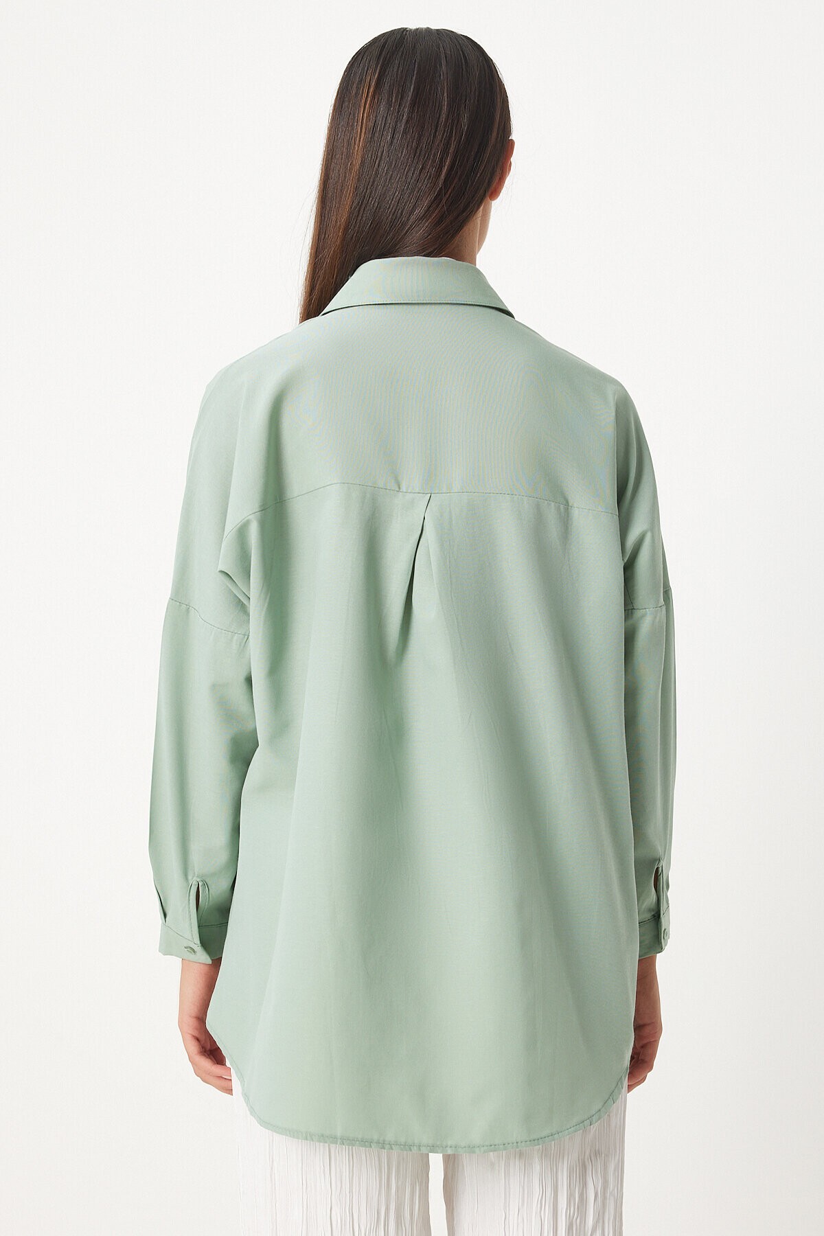 Oversize Basic Gömlek AÇIK ÇAĞLA YEŞİLİ LDD0003
