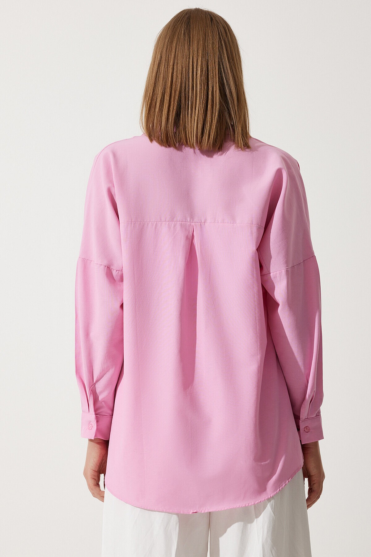 Oversize Basic Gömlek PEMBE LDD0003