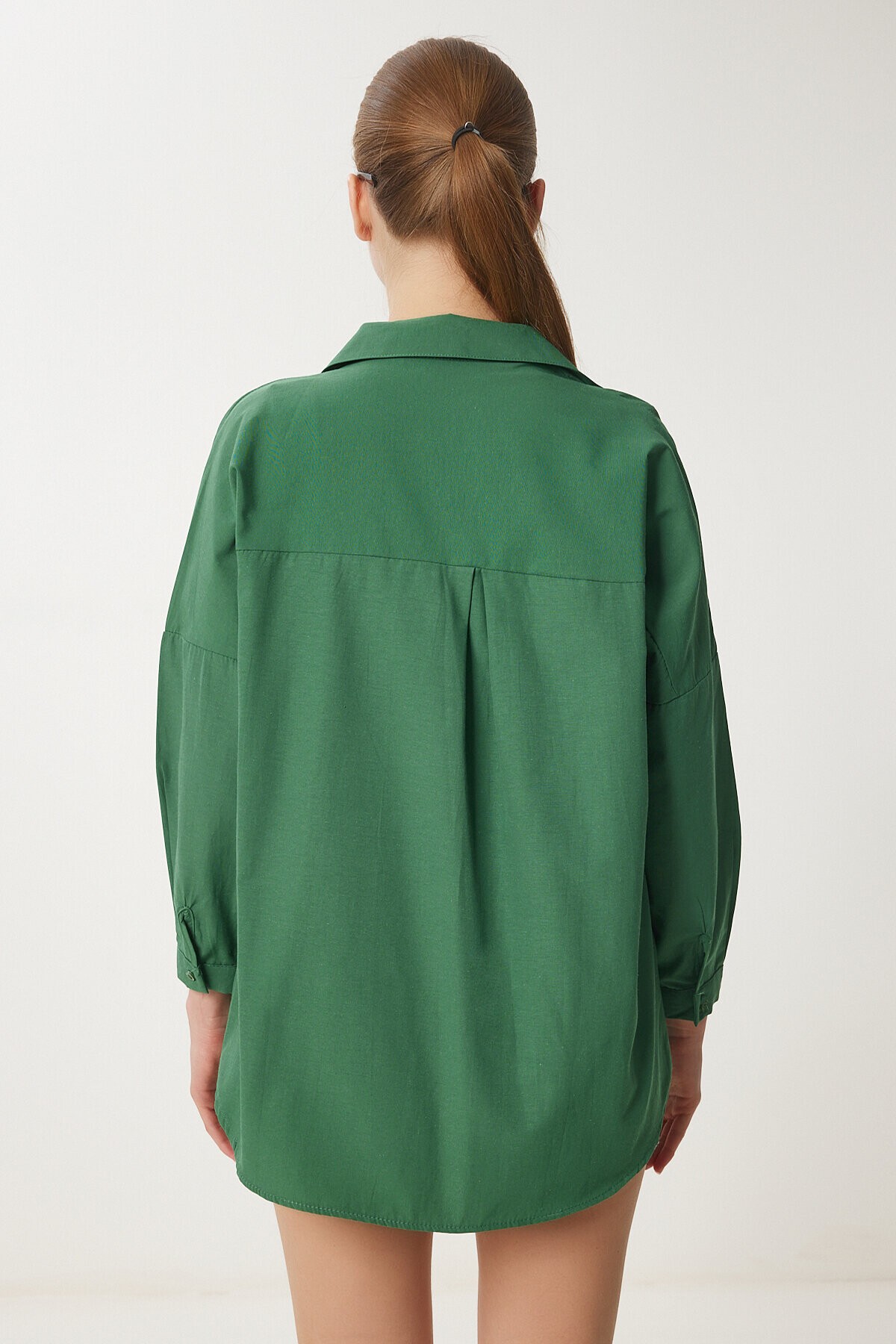 Oversize Basic Gömlek ZÜMRÜT YEŞİLİ LDD0003