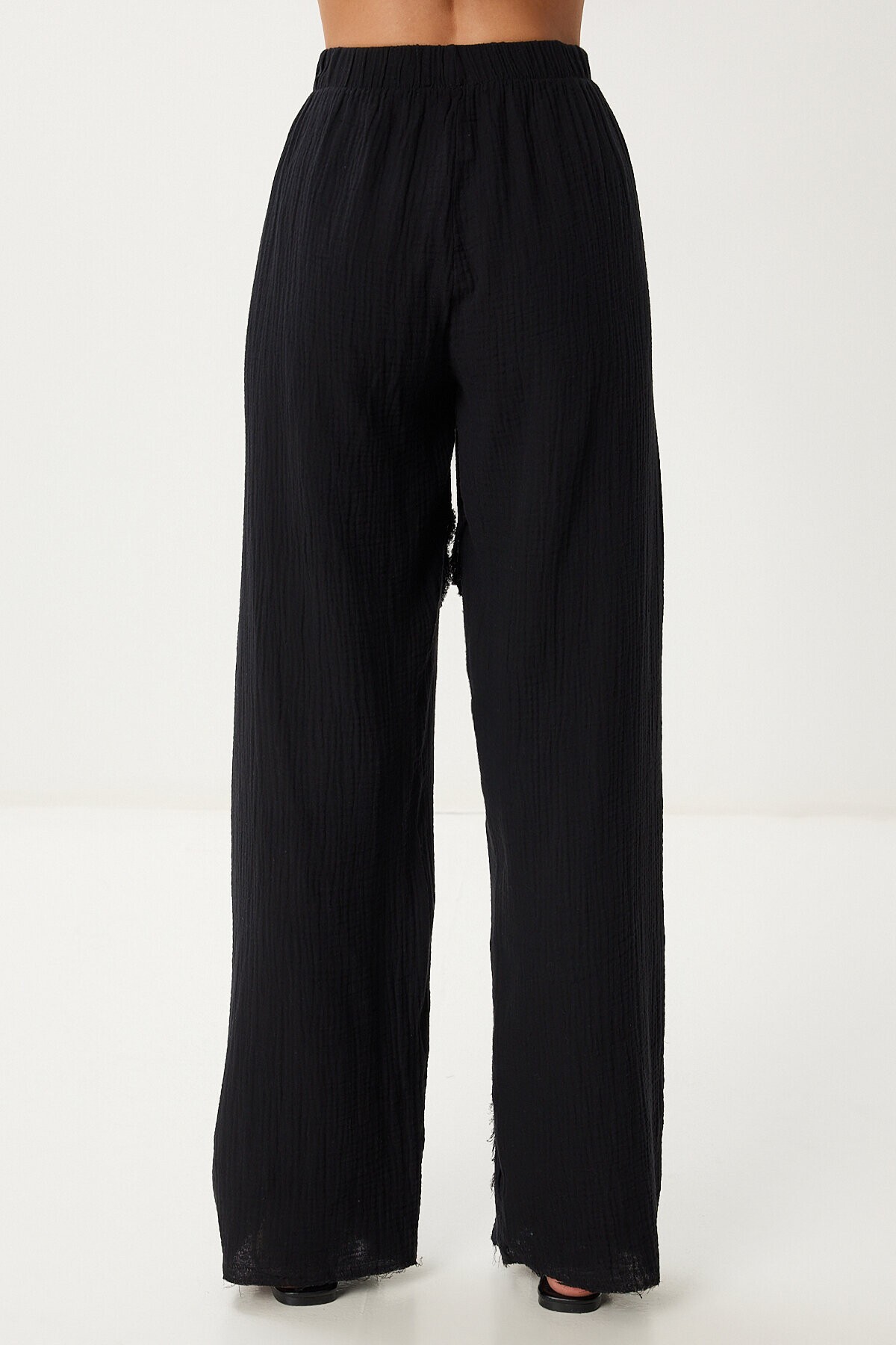 Püsküllü Müslin Pantolon SİYAH LBV0064