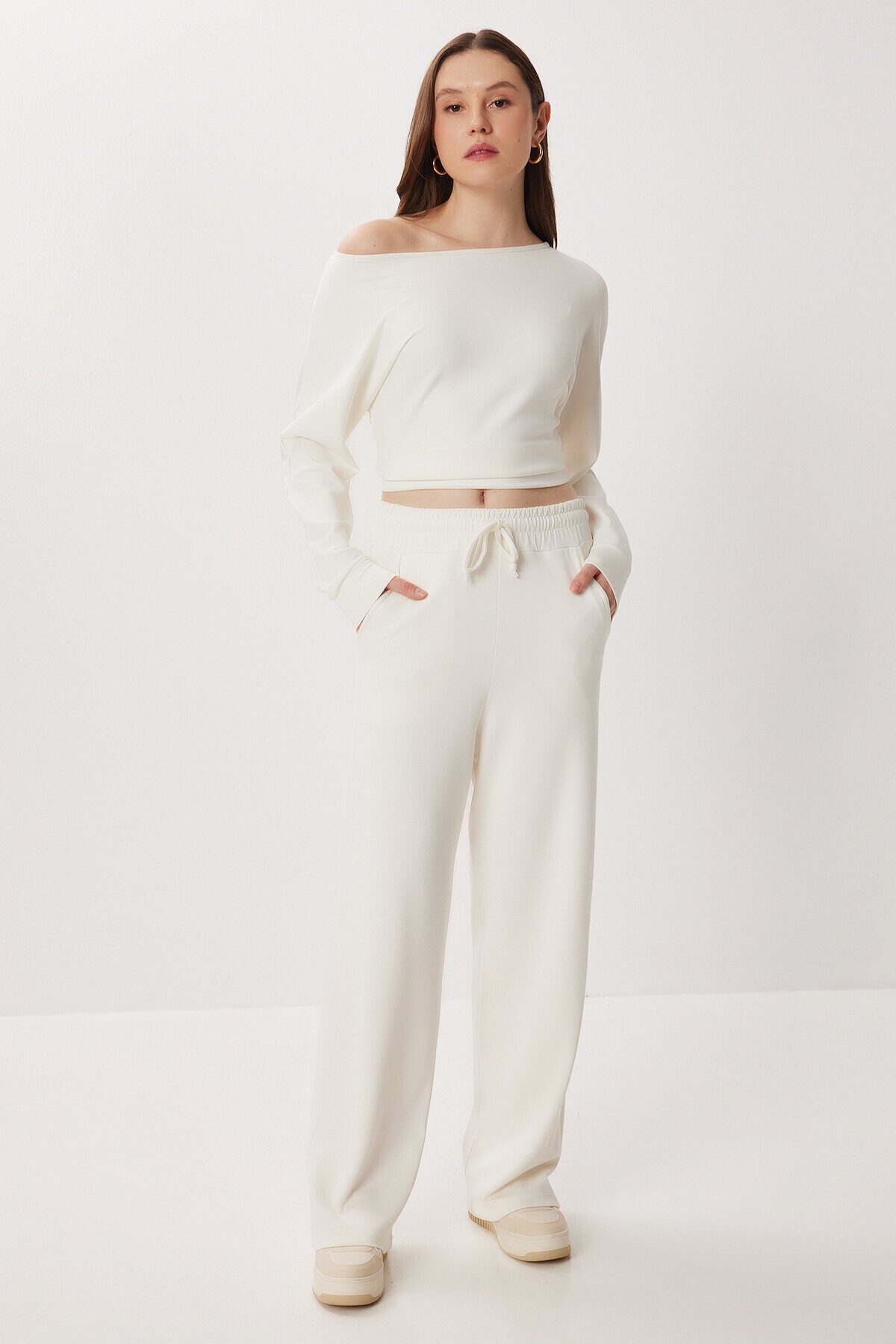 Yumuşak Modal Bluz Pantolon Takım KEMİK LCI0060