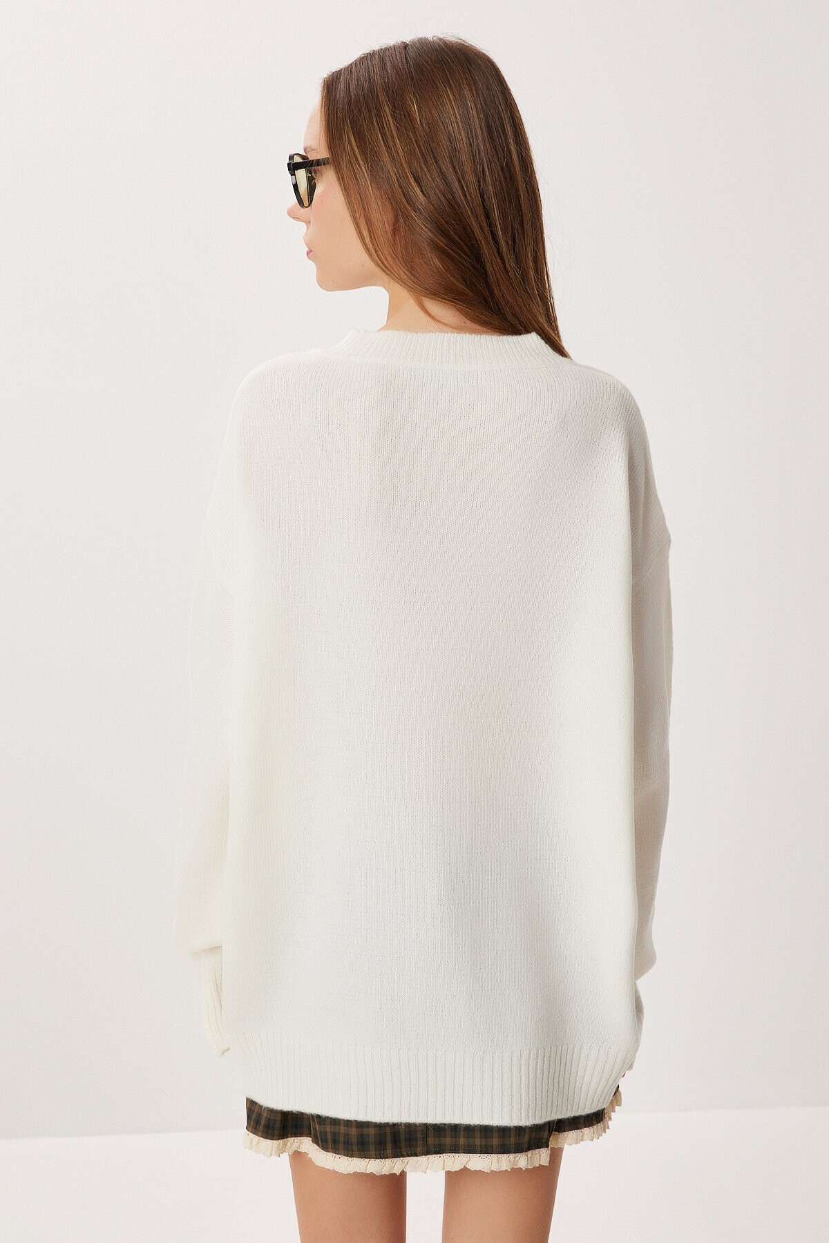 Oversize Basic Triko Kazak EKRU LDD0127