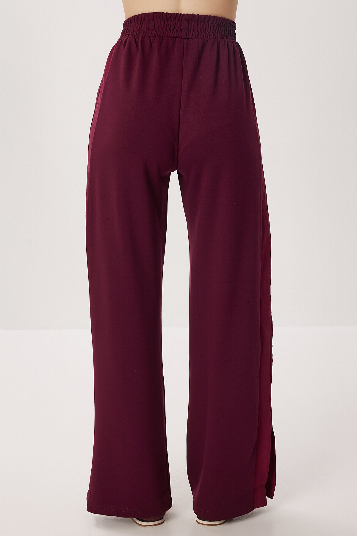 Oversize Yırtmaçlı Paraşüt Garnili Modal Takım MÜRDÜM LBY0043