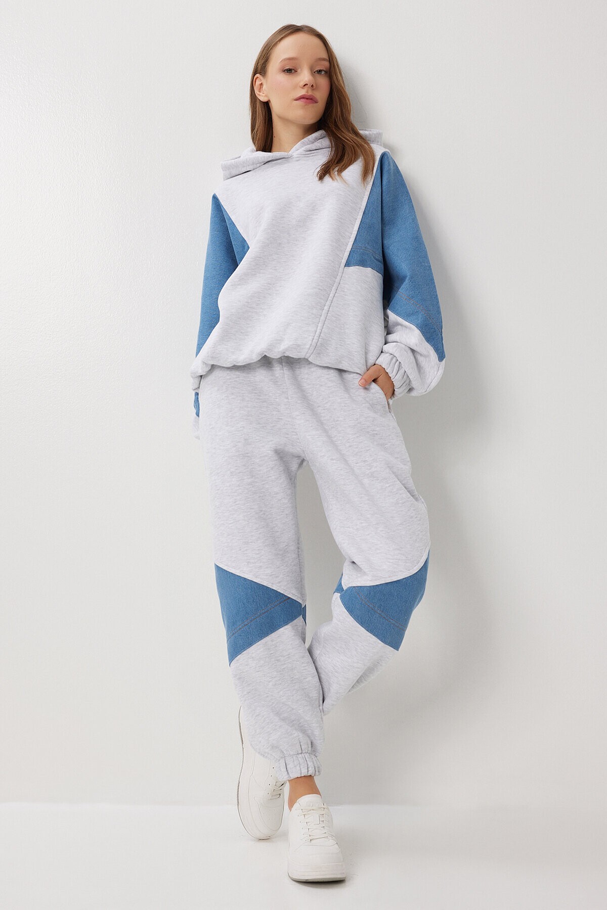 Blok Denimli Alt-Üst Takım AÇIK GRİ LFG0168