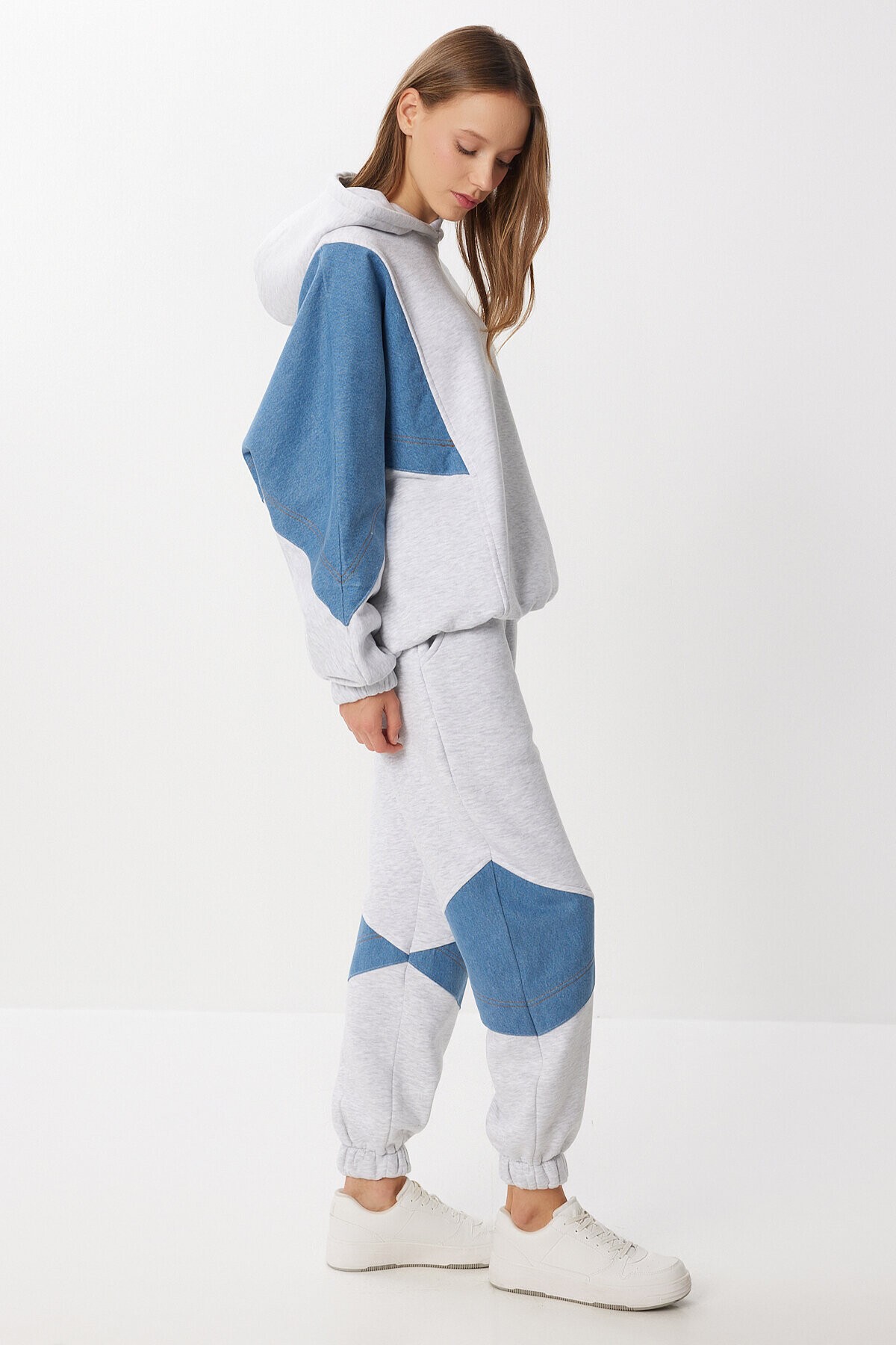 Blok Denimli Alt-Üst Takım AÇIK GRİ LFG0168