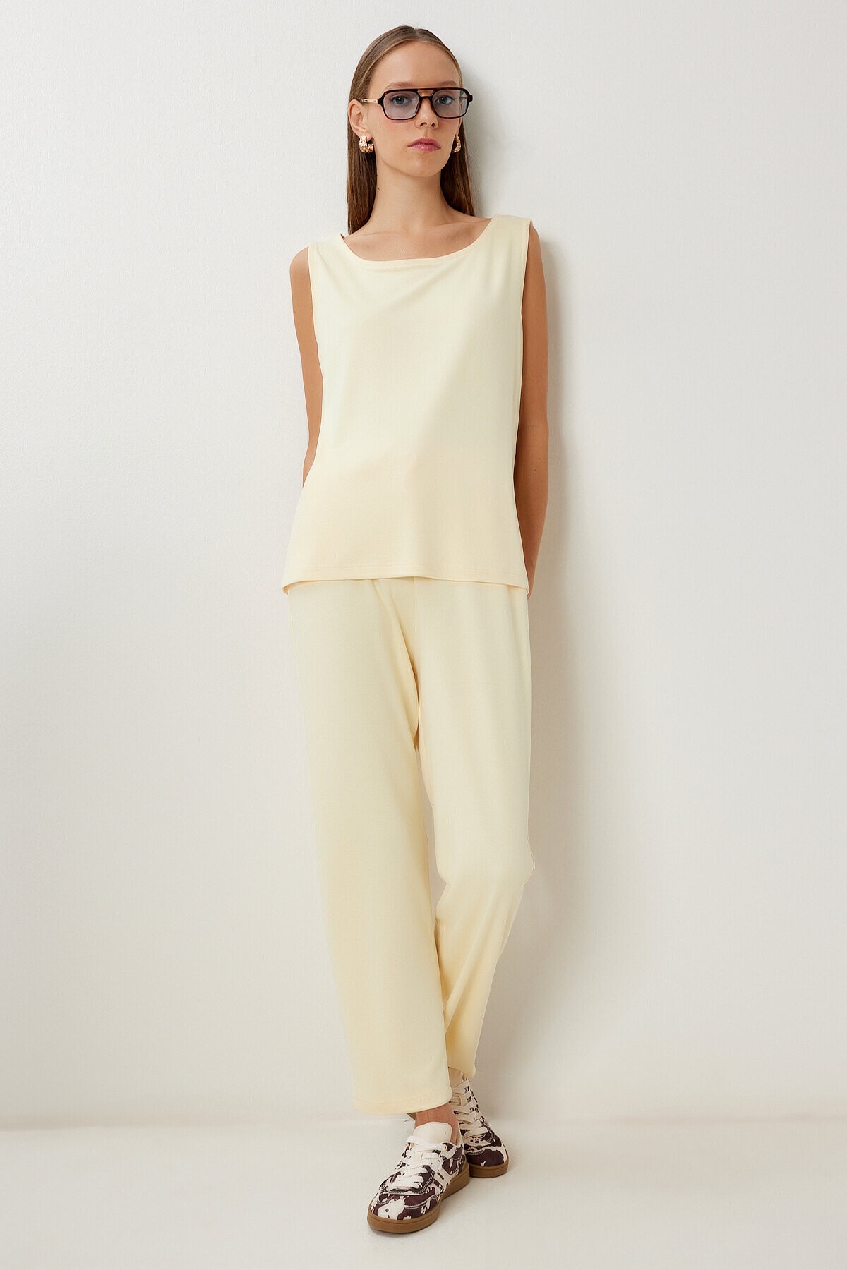 Modal Bluz Pantolon Takım SARI LDZ0039