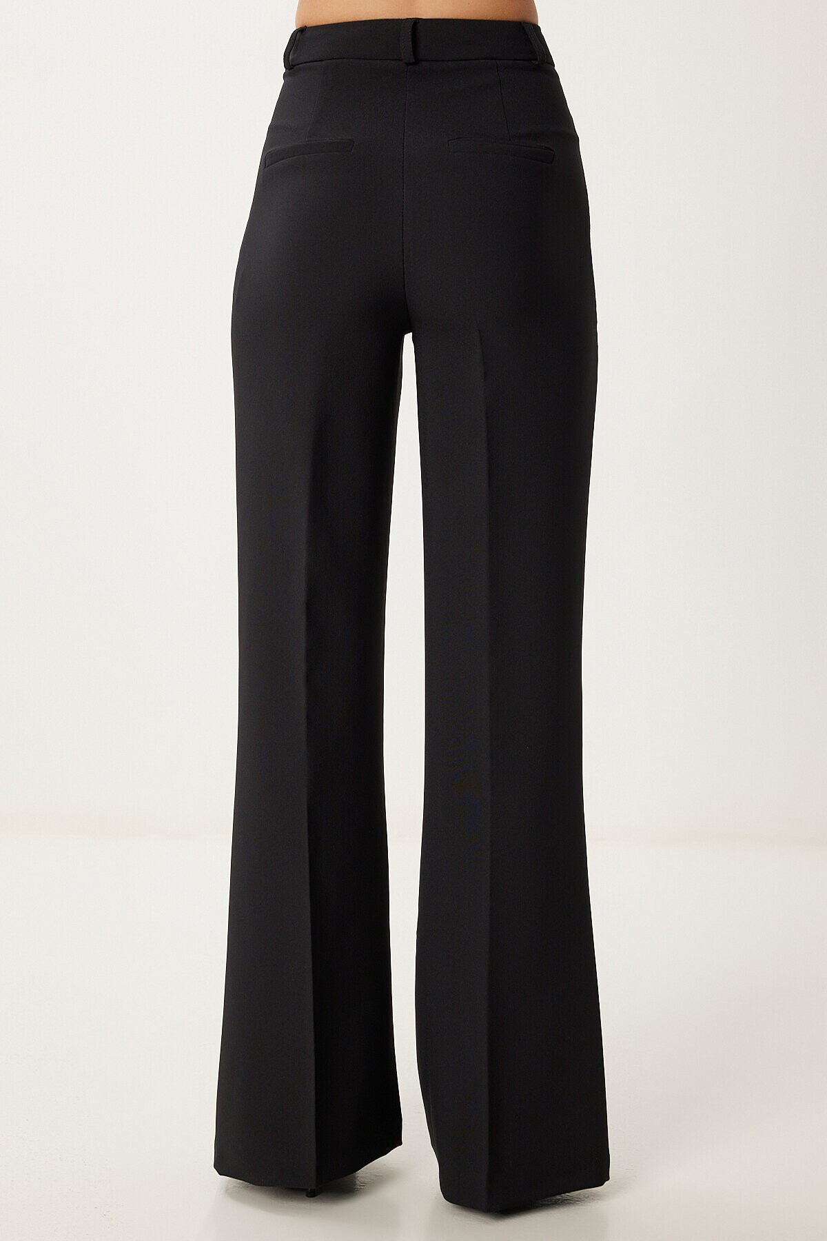 Straplez Dokuma Bluz Pantolon Takım SİYAH LFK0010