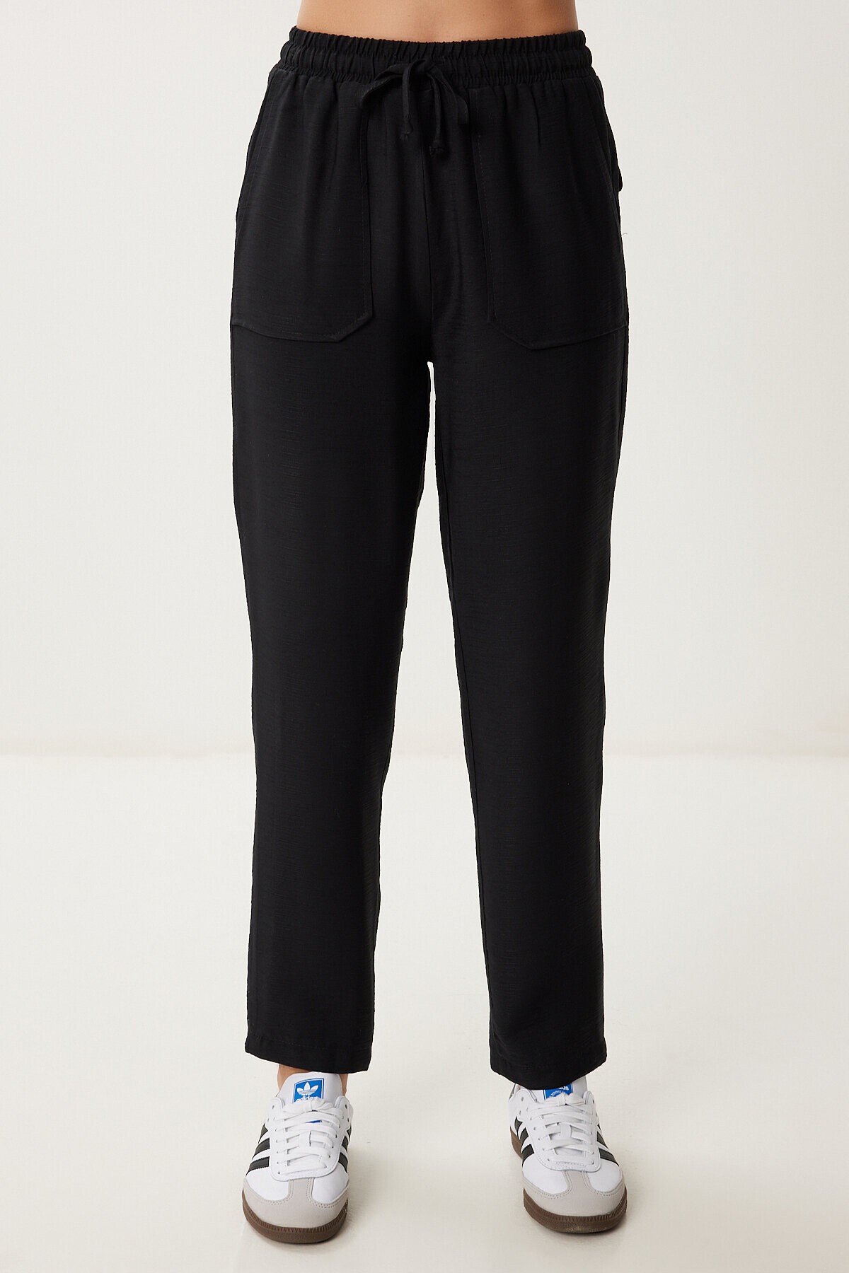 Cepli Dokuma Şalvar Pantolon SİYAH LMX0094