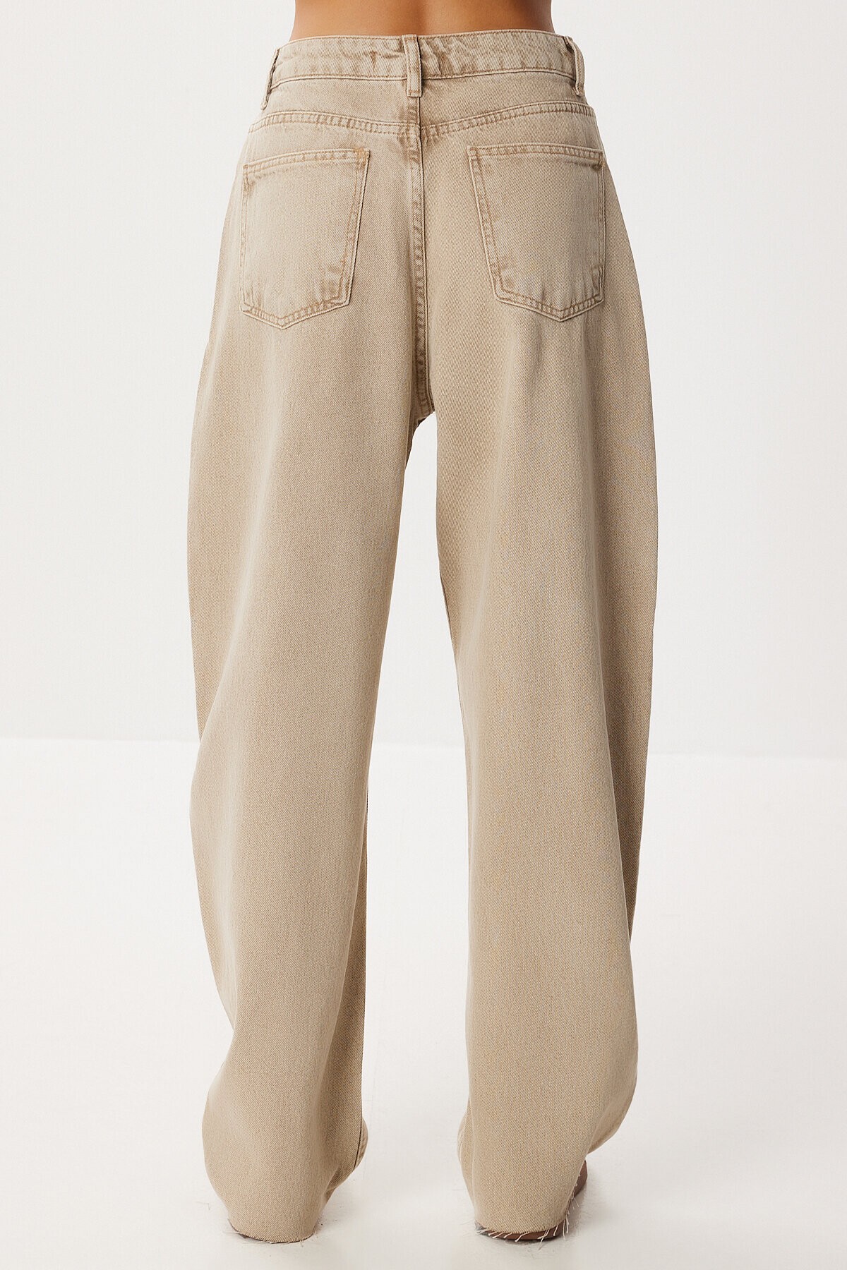 Kesik Paça Baggy Jean P0291 BEJ LRI0030